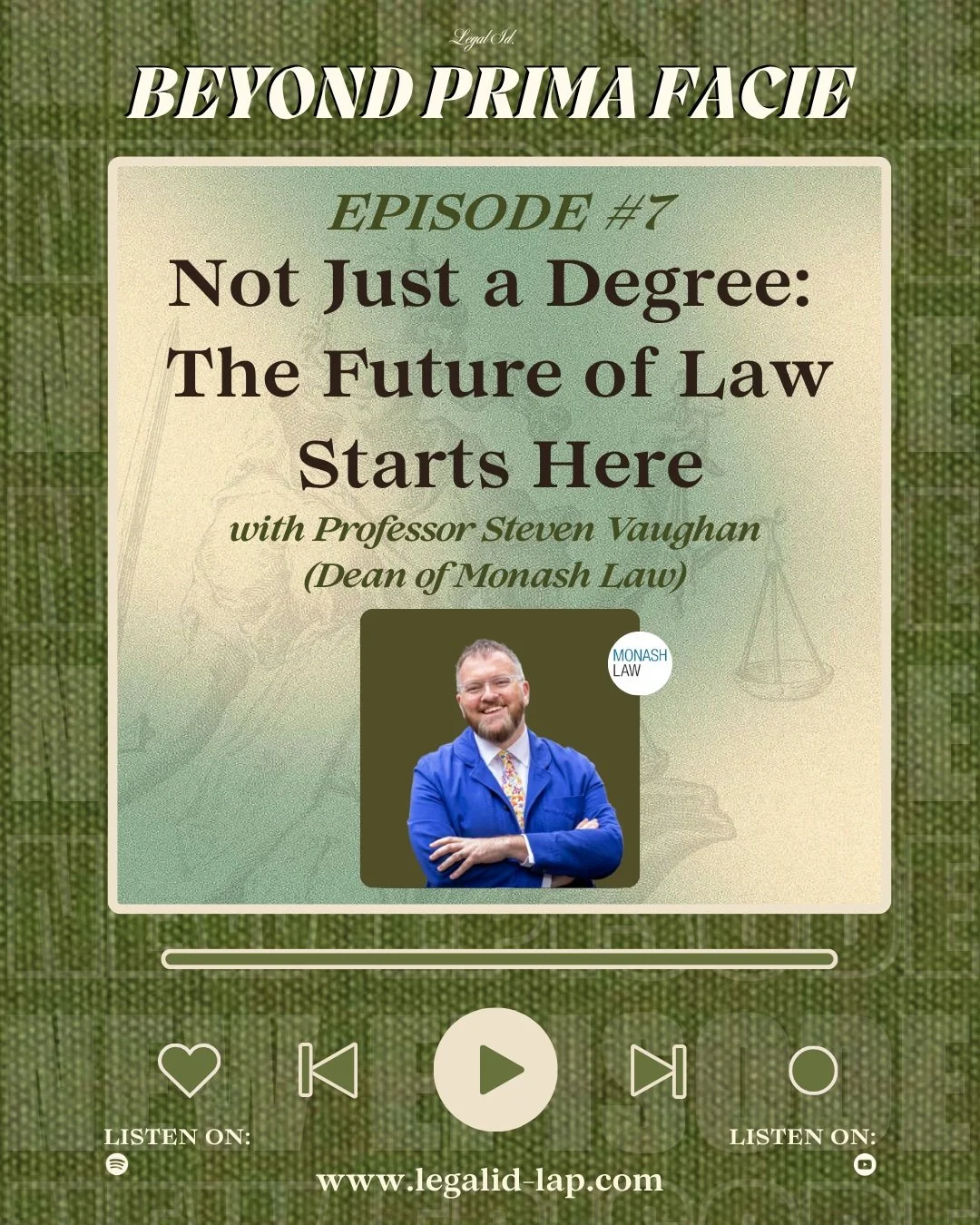 🚨🎙️ BEYOND PRIMA FACIE | EPISODE SEVEN 🎙️🚨

⚖️ *Not Just a Degree: The Future of Law Starts Here*⚖️

What does it truly mean to be a good lawyer, and how can we create a legal profession where everyone feels empowered to be their authentic selves