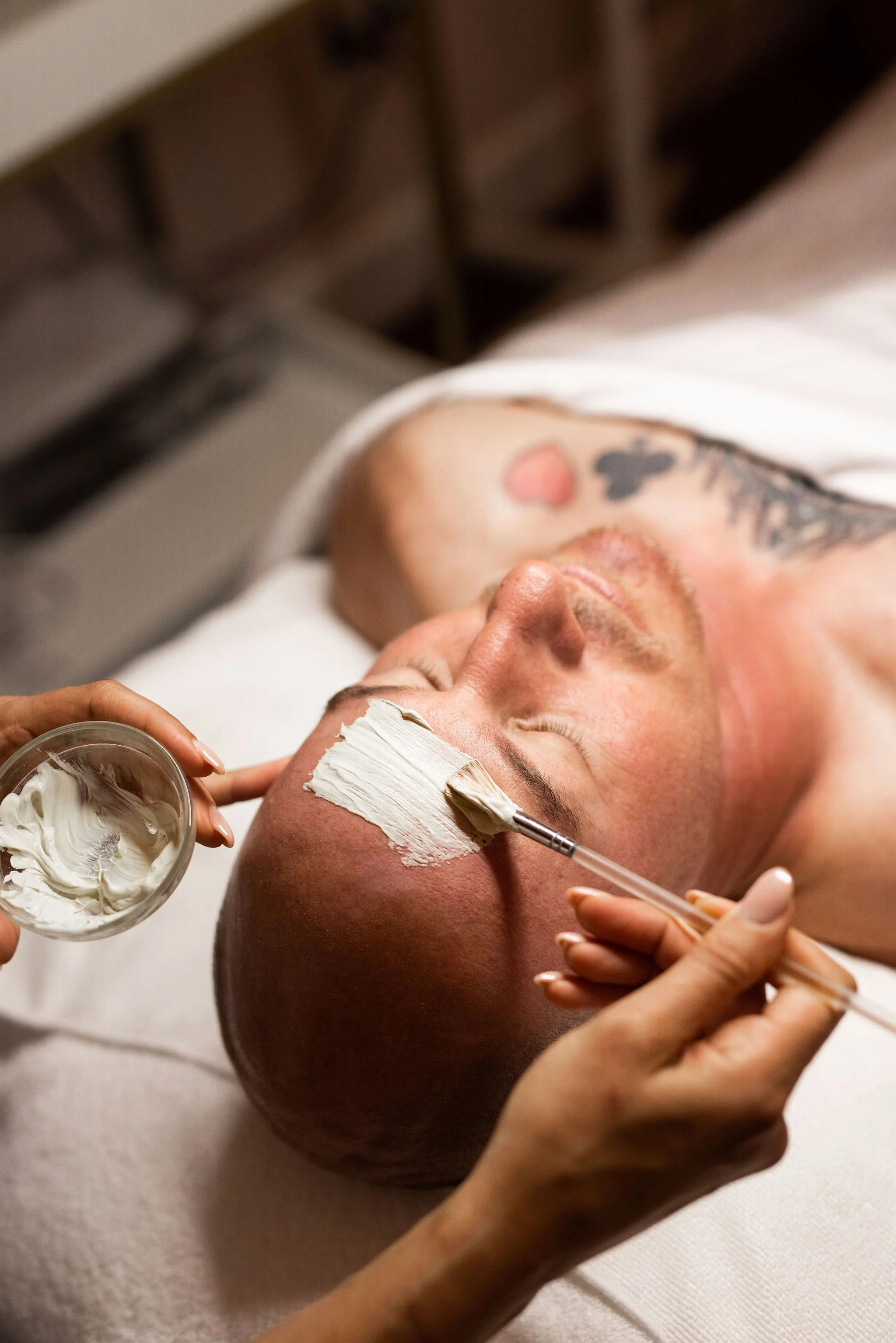 Men's skincare. Face mask custom facial