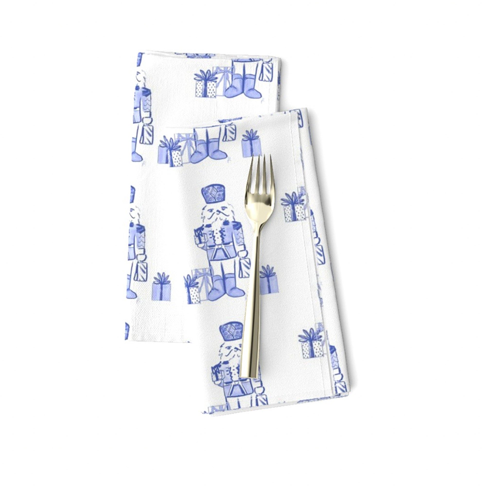 Blue and White Nutcracker Cloth Napkins