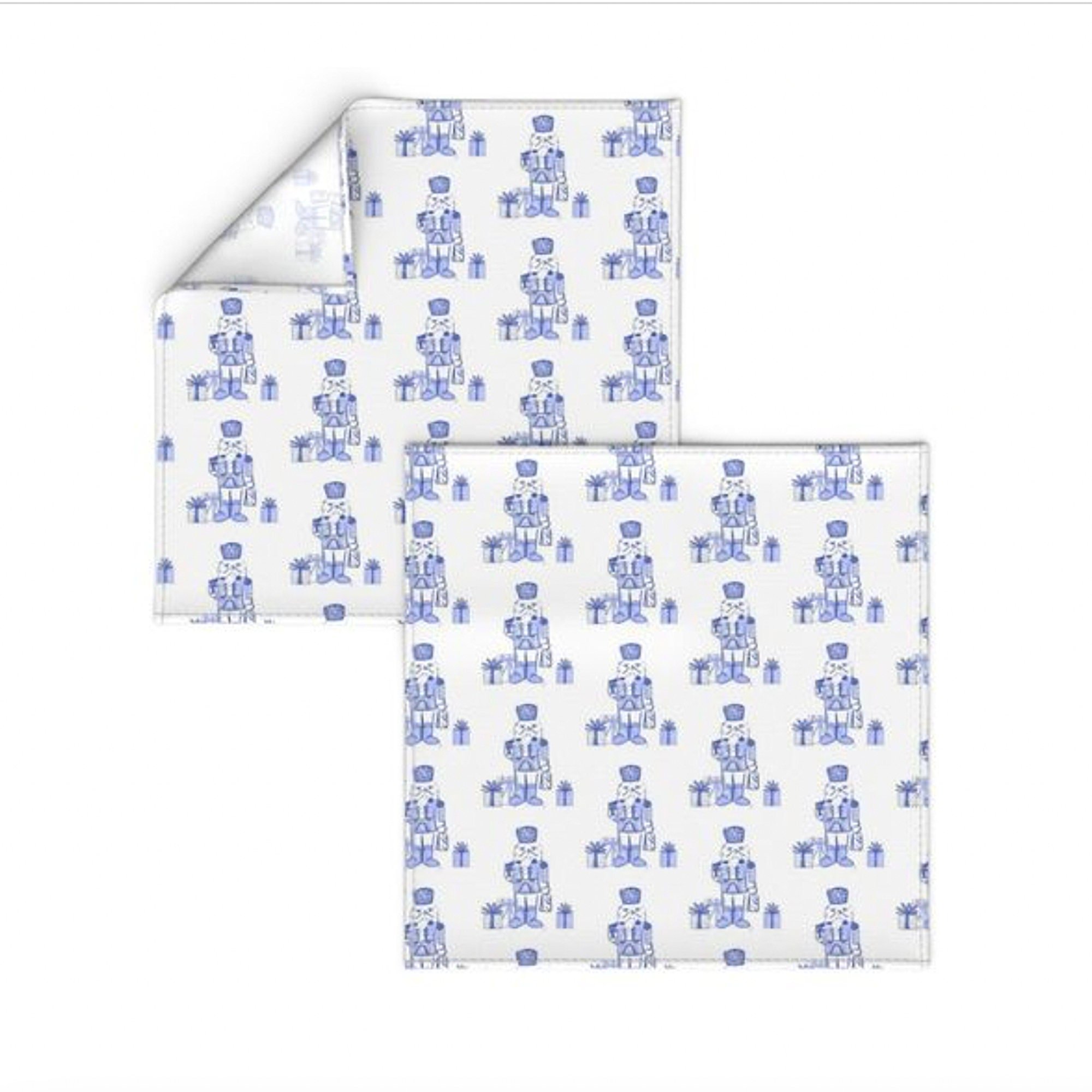 Blue and White Nutcracker Cloth Napkins