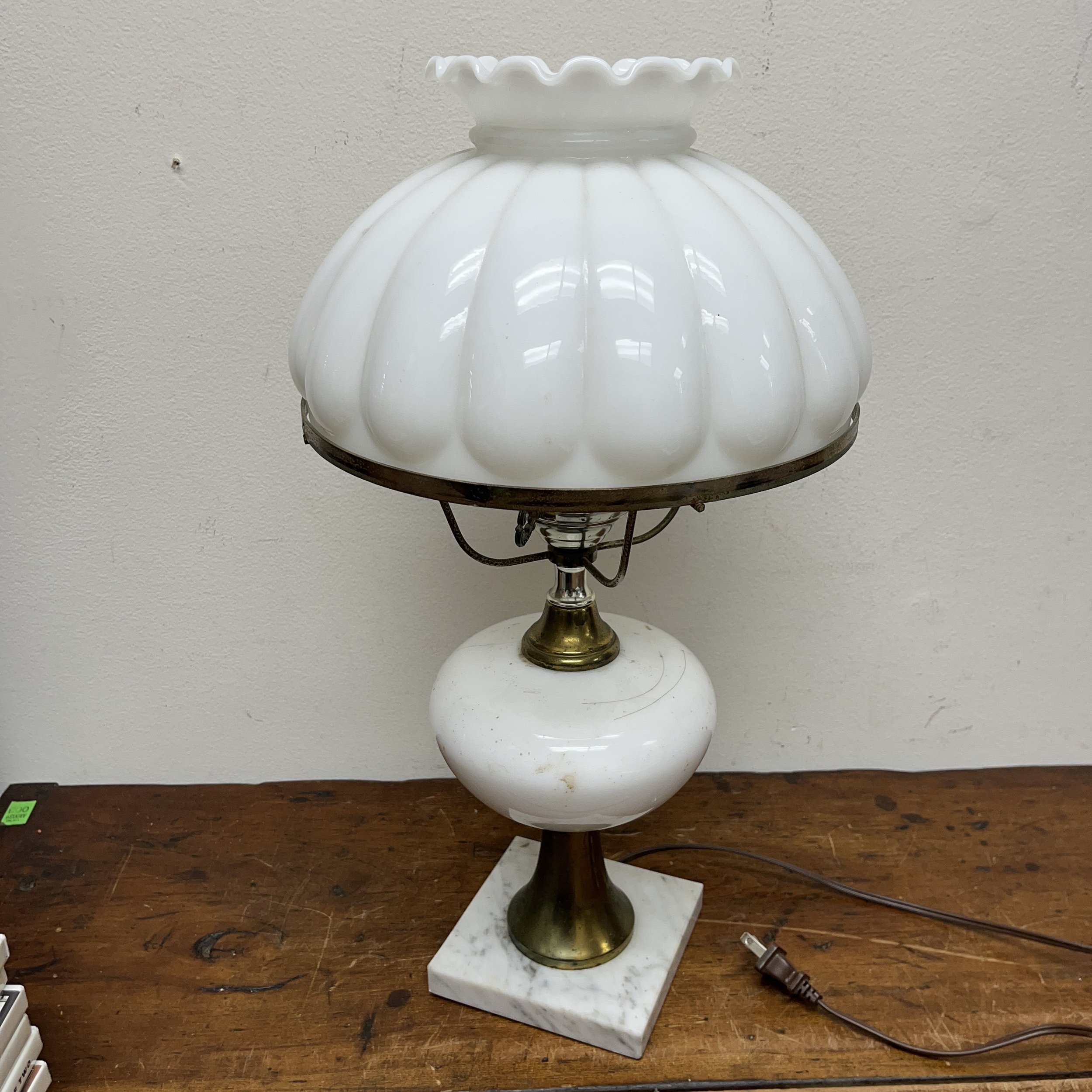 Hurricane Milk Glass - $25