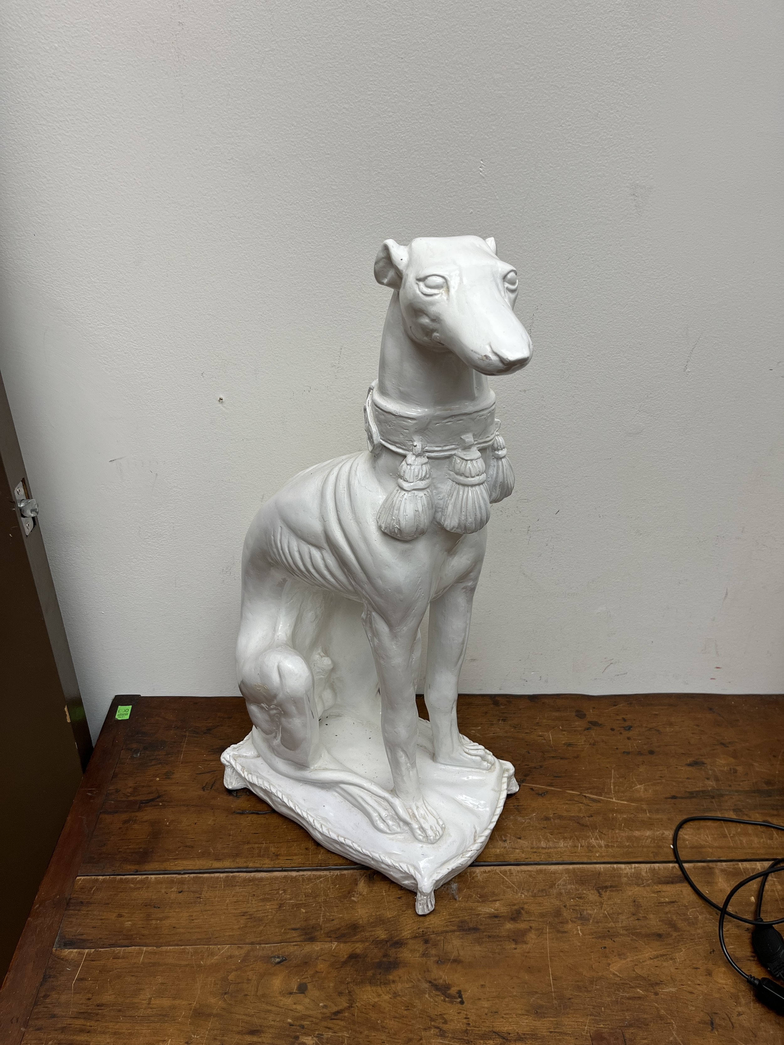 Greyhound Plaster Statue - $25