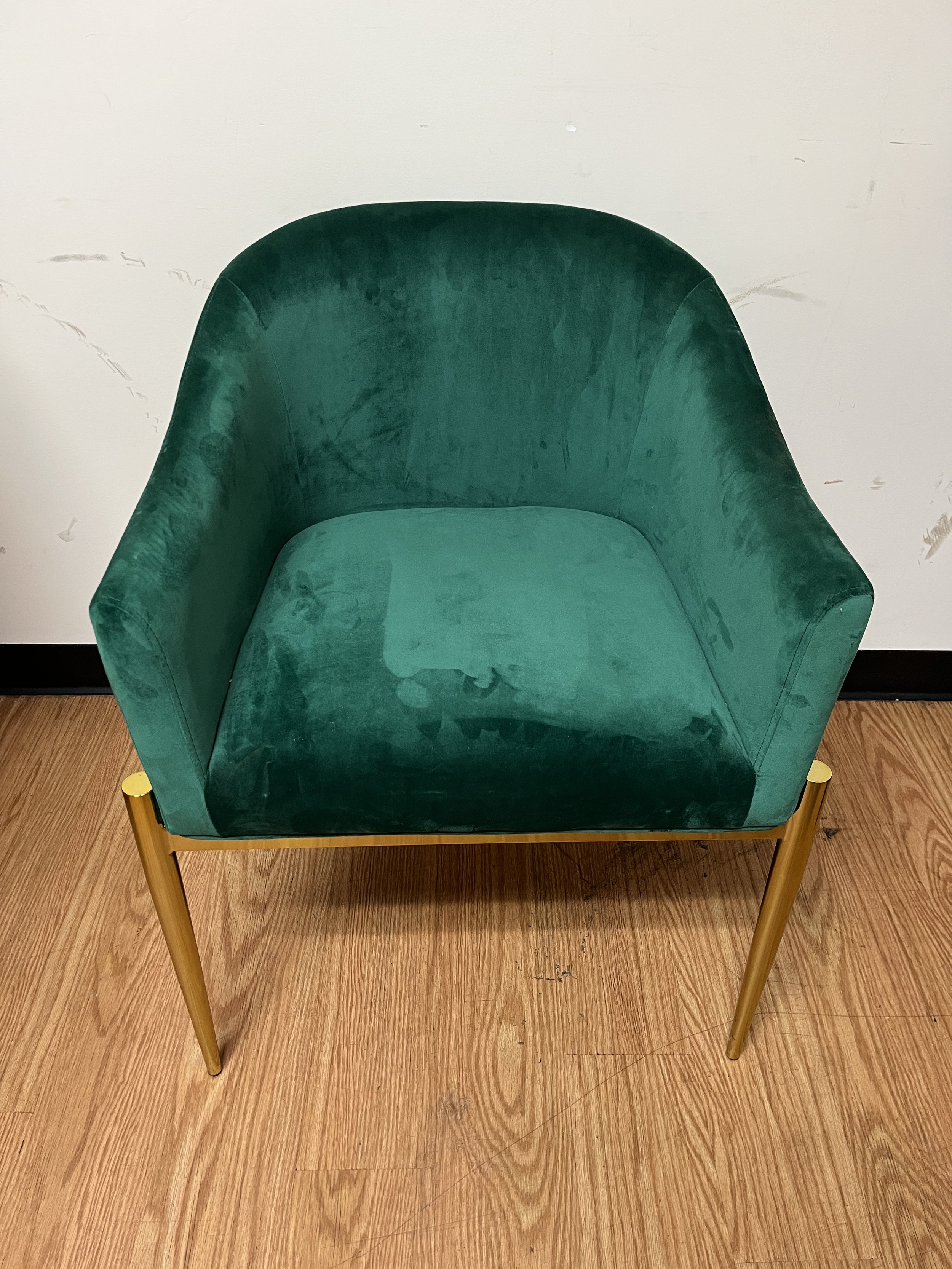 Green Velour Armchair - $25