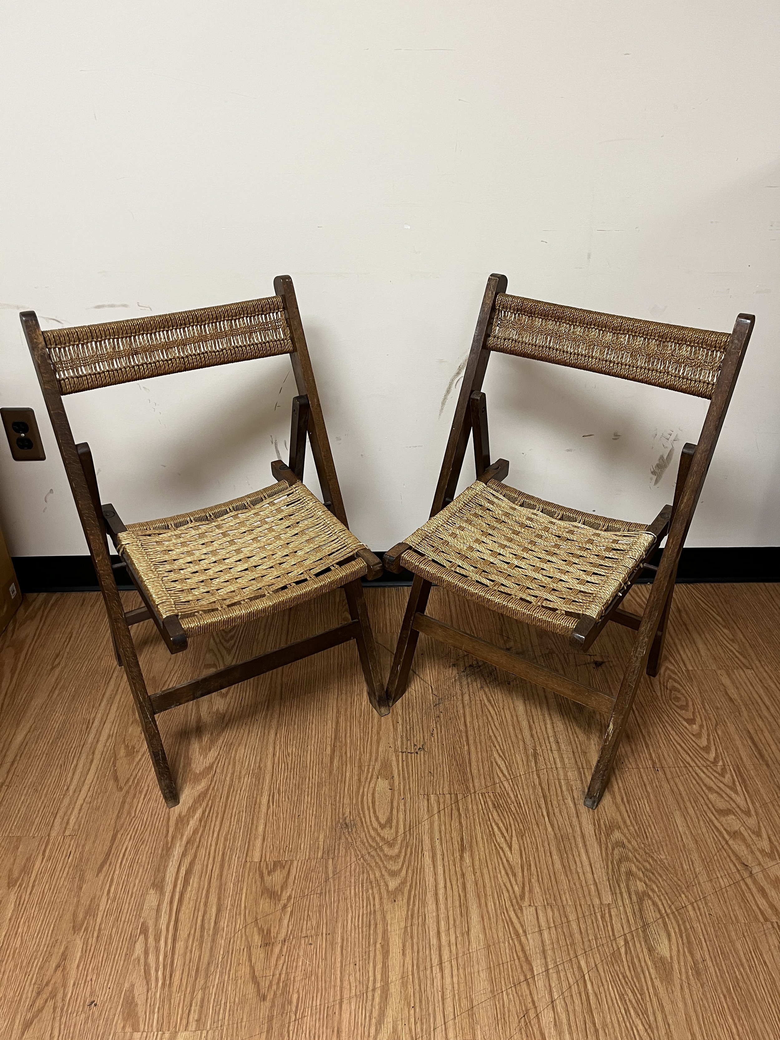 Wicker Folding Chairs - $30