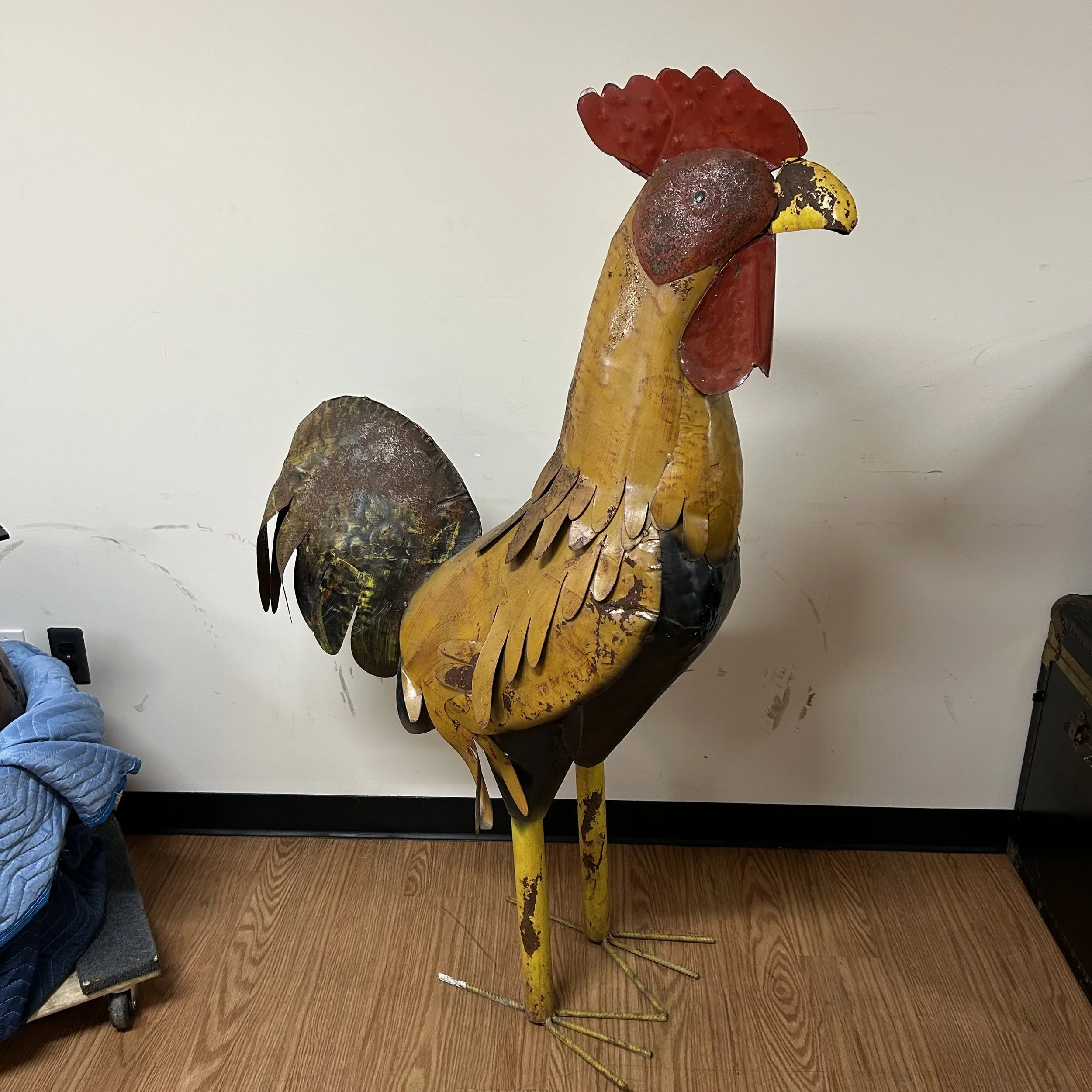 Giant Rooster Metal Sculpture - $65