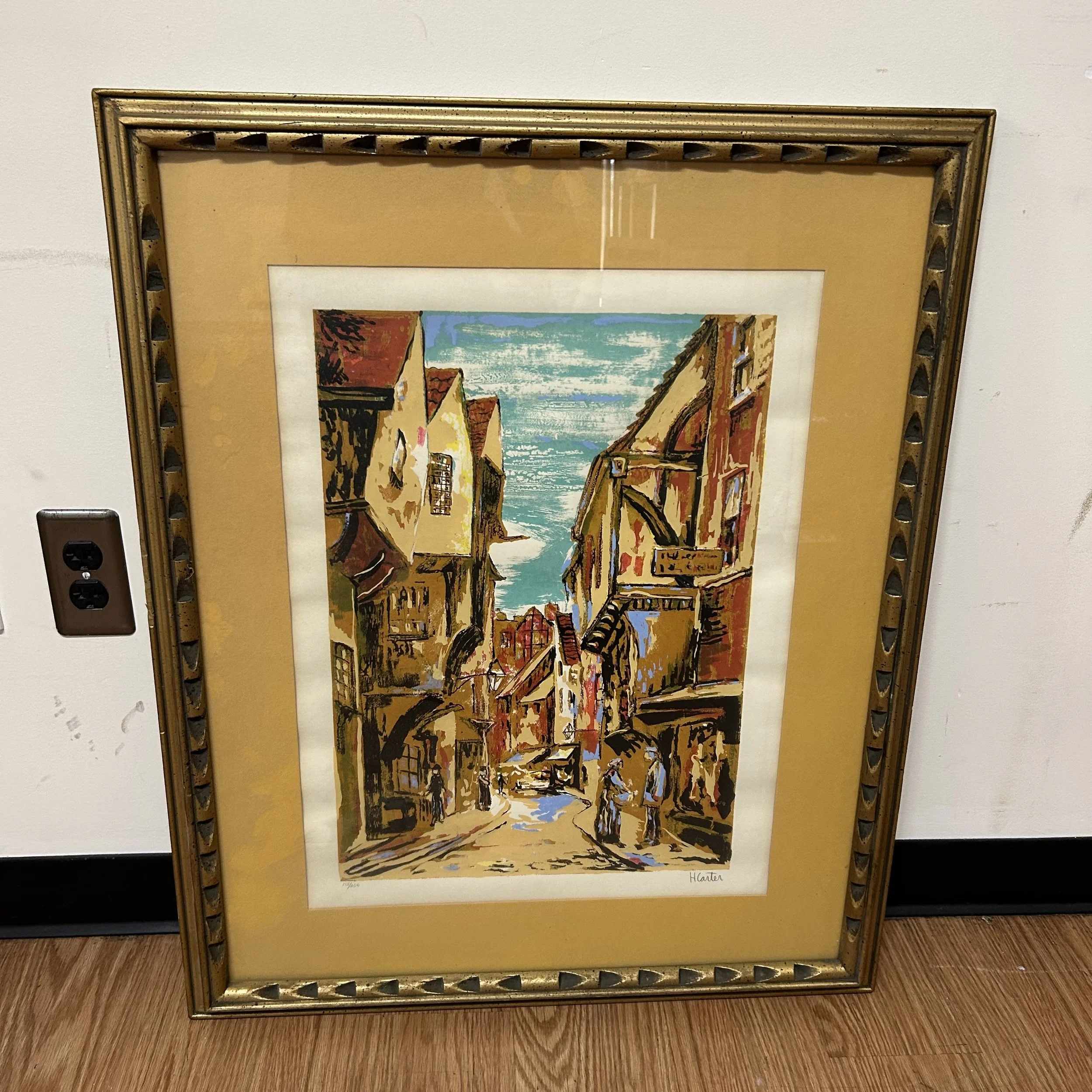 Vintage H. Carter Serigraph Framed Painting - $40