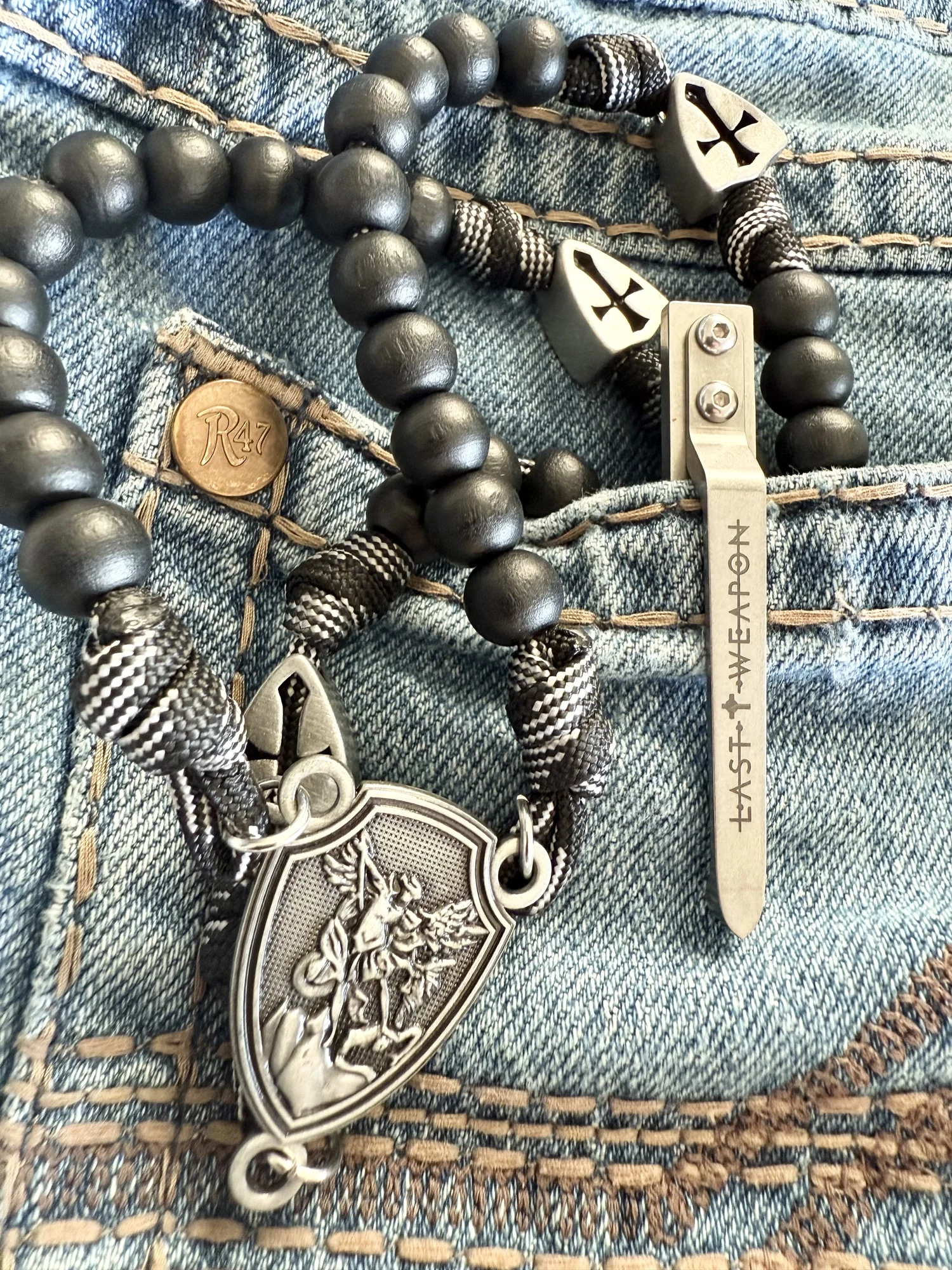 St. Michael LAST WEAPON Paracord Rosary — Last Weapon Inc