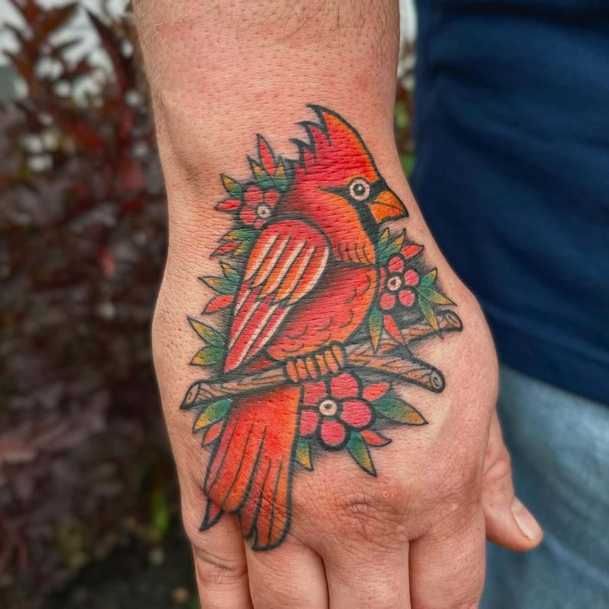 Cardinal for my friend Joe. Did this a few years back as a memorial for his mom. Joe was the first person I met when I moved to Portland and one of my oldest friends. He helped me get off the streets and fix my life up 14 or so years ago. Just an all