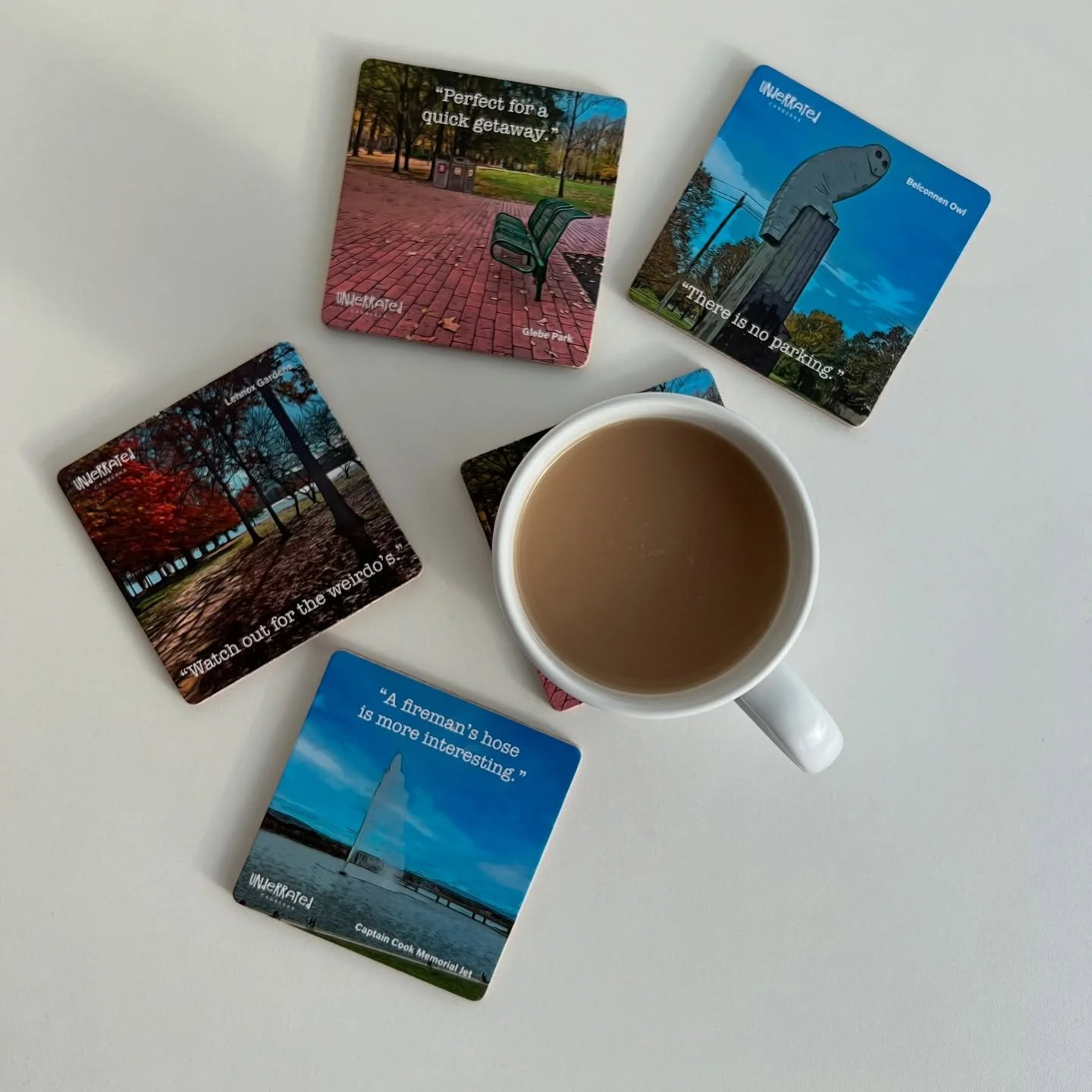 Not your average cork squares. These coasters are peak Canberra energy: sarcastic, sturdy, and underappreciated. Snag a set for your table or your mate&rsquo;s birthday.

#underratedcanberra #shoplocal #canberramerch