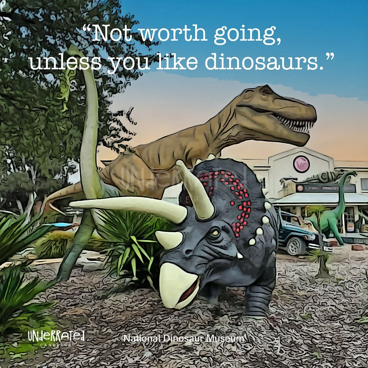 National Dinosaur Museum: &ldquo;Not worth going, unless you like dinosaurs.&rdquo;

#underratedcanberra #visitcanberra #outincanberra #hercanberra #thiscanberralife #canberra #HiddenGemsCBR #ExploreCBR #CanberraUncovered #DiscoverCBR #quotes #quoteo