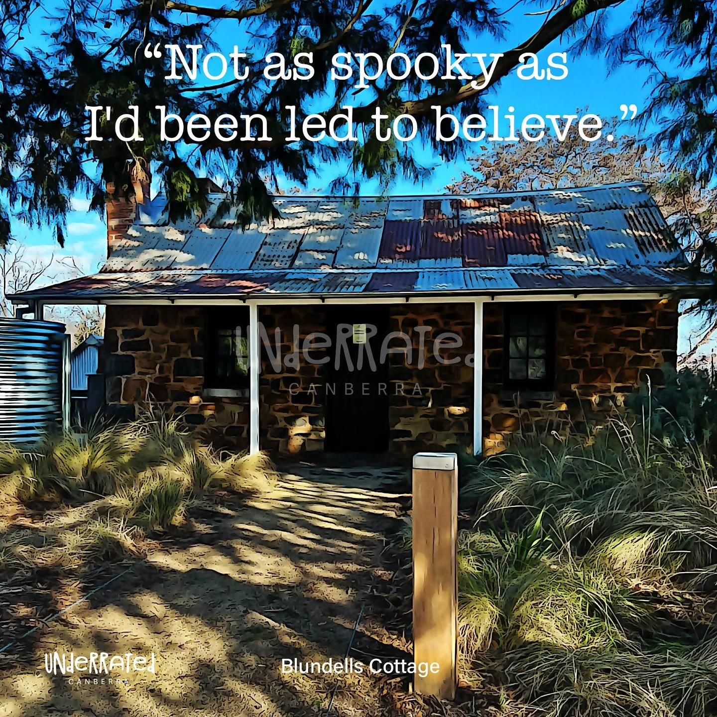 Blundells Cottage: &ldquo;Not as spooky as I&rsquo;d been lead to believe.&rdquo;

#underratedcanberra #visitcanberra #outincanberra #hercanberra #thiscanberralife #canberra #HiddenGemsCBR #ExploreCBR #CanberraUncovered #DiscoverCBR #quotes #quoteoft