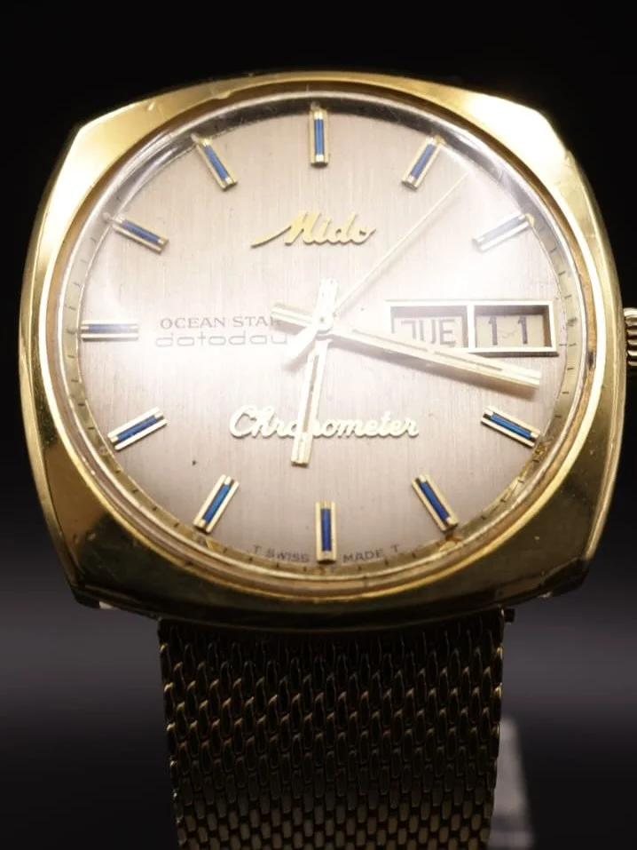 Mido Ocean Star Datoday Chronometer - 1980&rsquo;s

I am so stoked on this one! This vintage Mido Dorado has all the vintage charm you could want.
It comes with a day/date display, a &ldquo;time trial&rdquo; certificate, and a design that feels class