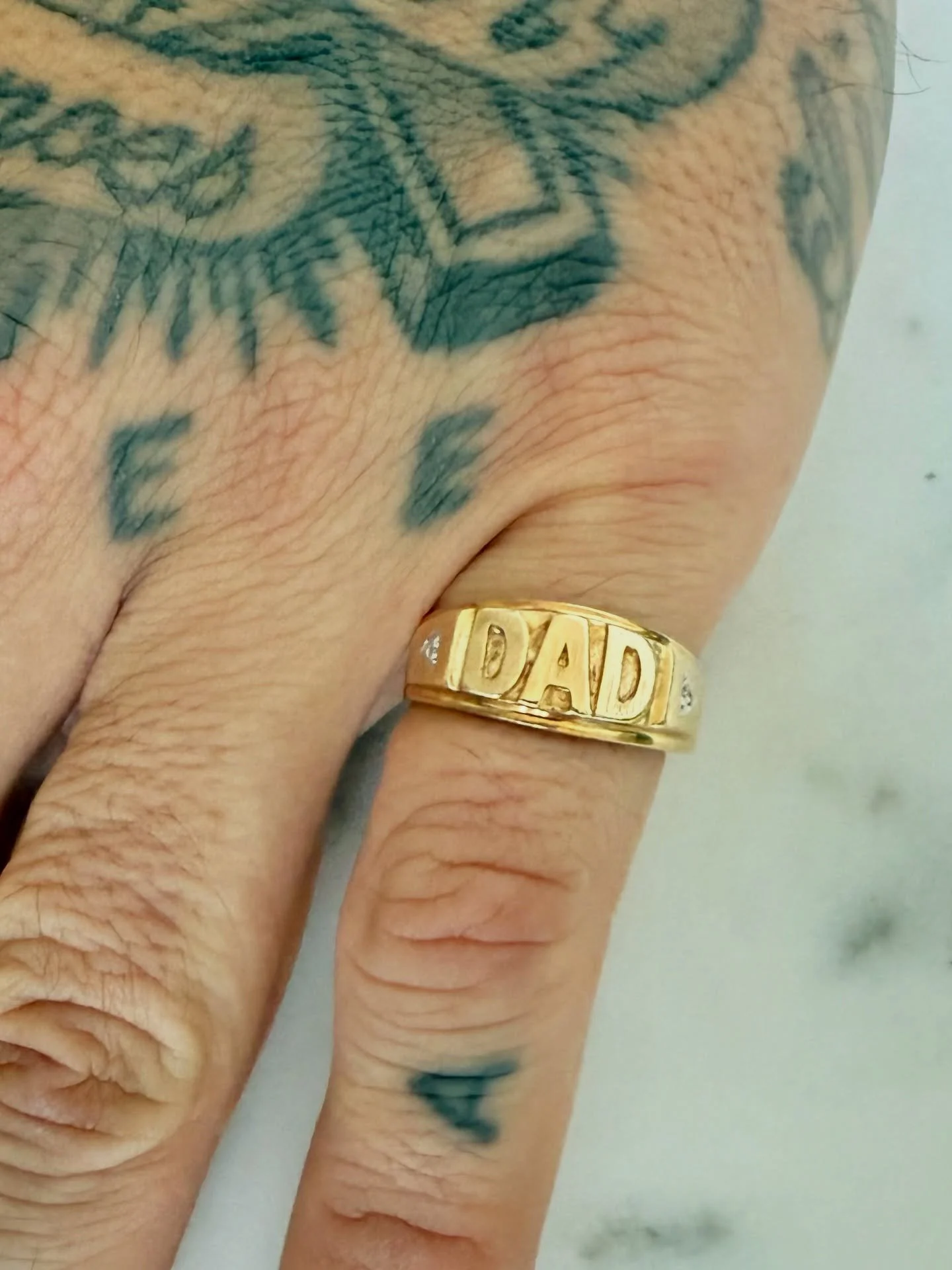 What&rsquo;s a better way to say &ldquo;You&rsquo;re a good dad!&rdquo; Than a gold &amp; diamond DAD ring?! 

10K DAD Ring with Melee Diamonds - Size 8.5

$420 

#10K #gold #diamond #DADring #dad #goldring #diamondrings #goodboyjewelry
