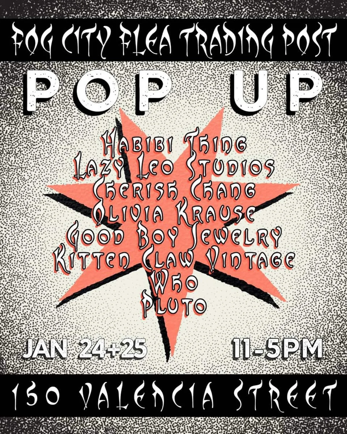 SATURDAY - 1/24/26 - FOG CITY TRADING POST POP-UP!

Here we go! @fogcityflea is doing its first pop-up! 
@goodboy.jewelry &amp; @kittenclawvintage will be set up with a handful of makers showing our goods in the Mission District in San Francisco! Com