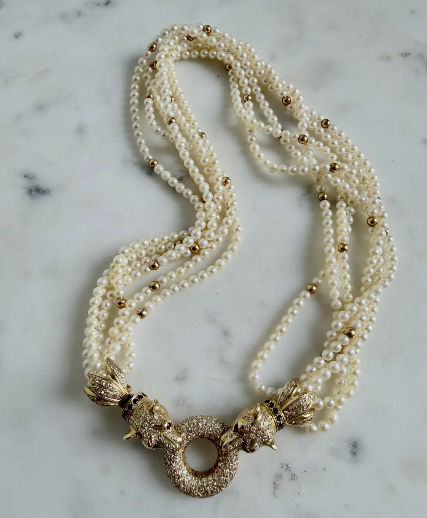 This piece is STUNNING. 

A client&rsquo;s mother in law passed away and she brought in a her jewelry to sell and be appraised. We had gone through all the silver and gold and she mentioned she had costume jewelry still in the car! We also buy costum