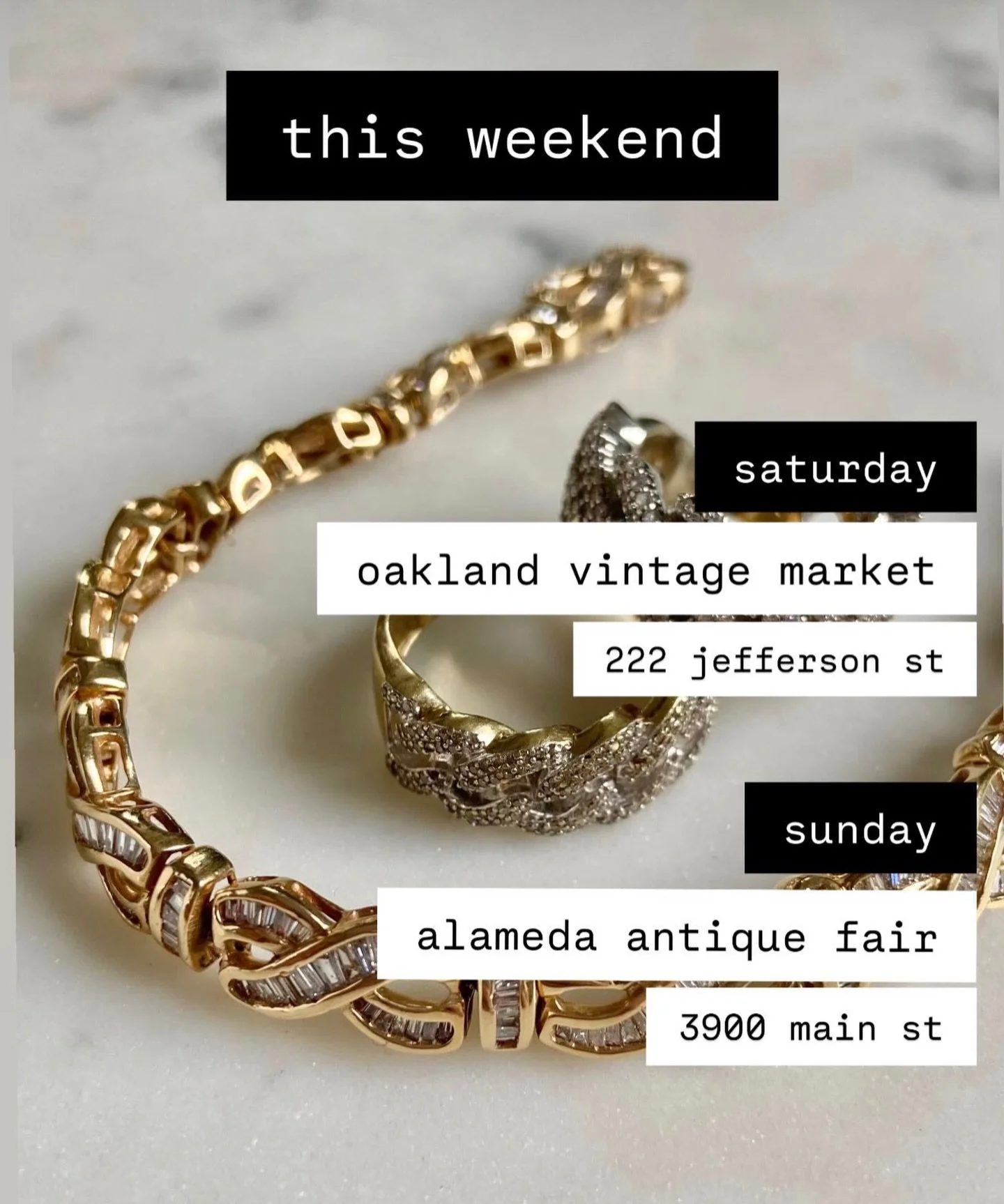 BUSY WEEKEND! 

@goodboy.jewelry &amp; @kittenclawvintage will be set up this weekend, both Saturday &amp; Sunday at amazing events! 

Be sure to come Saturday and get some @eggpals before they sell out! 

Saturday (4/4) @oaklandvintagemarket - 10-4p