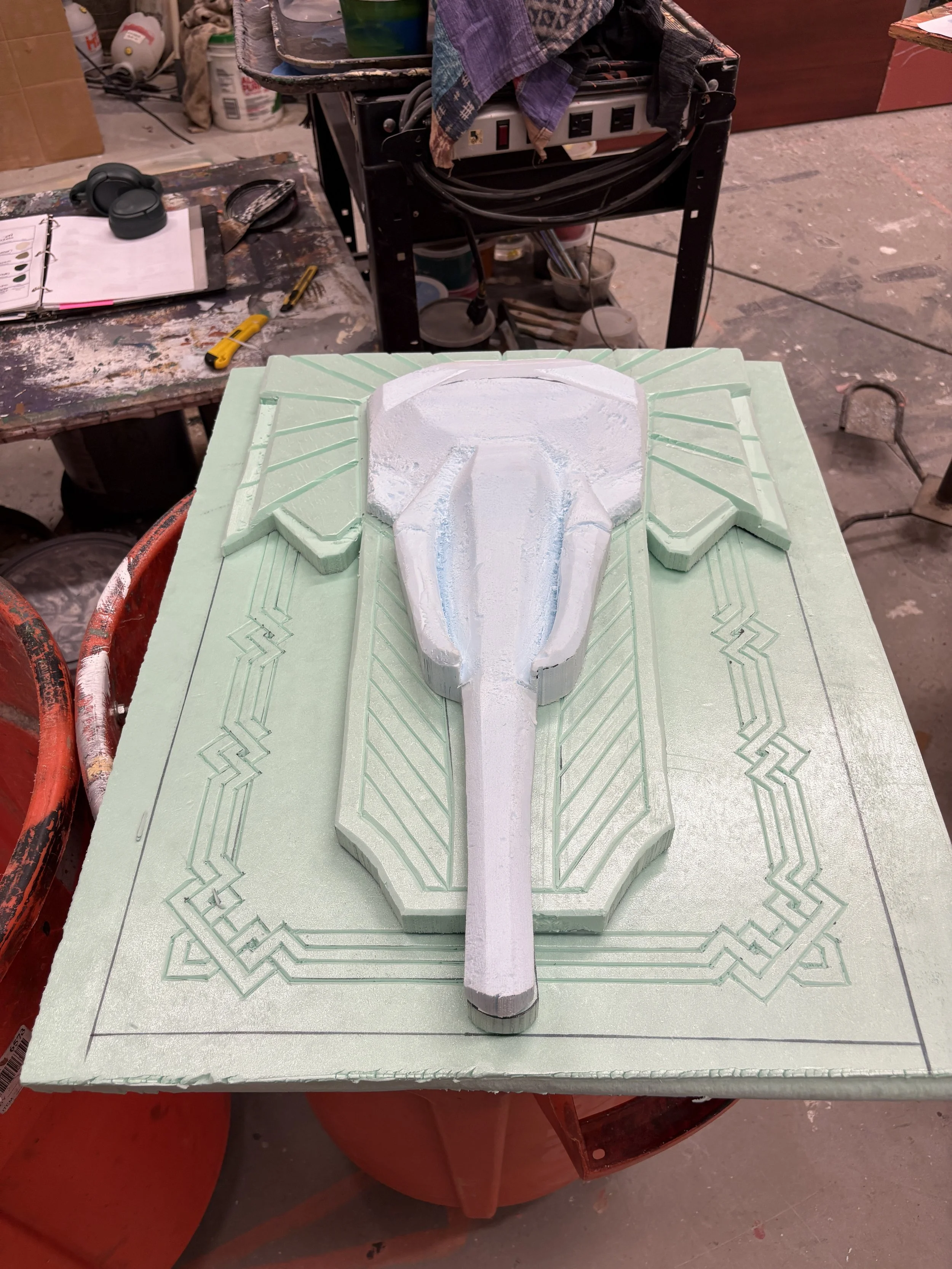 The assembled sculpture.