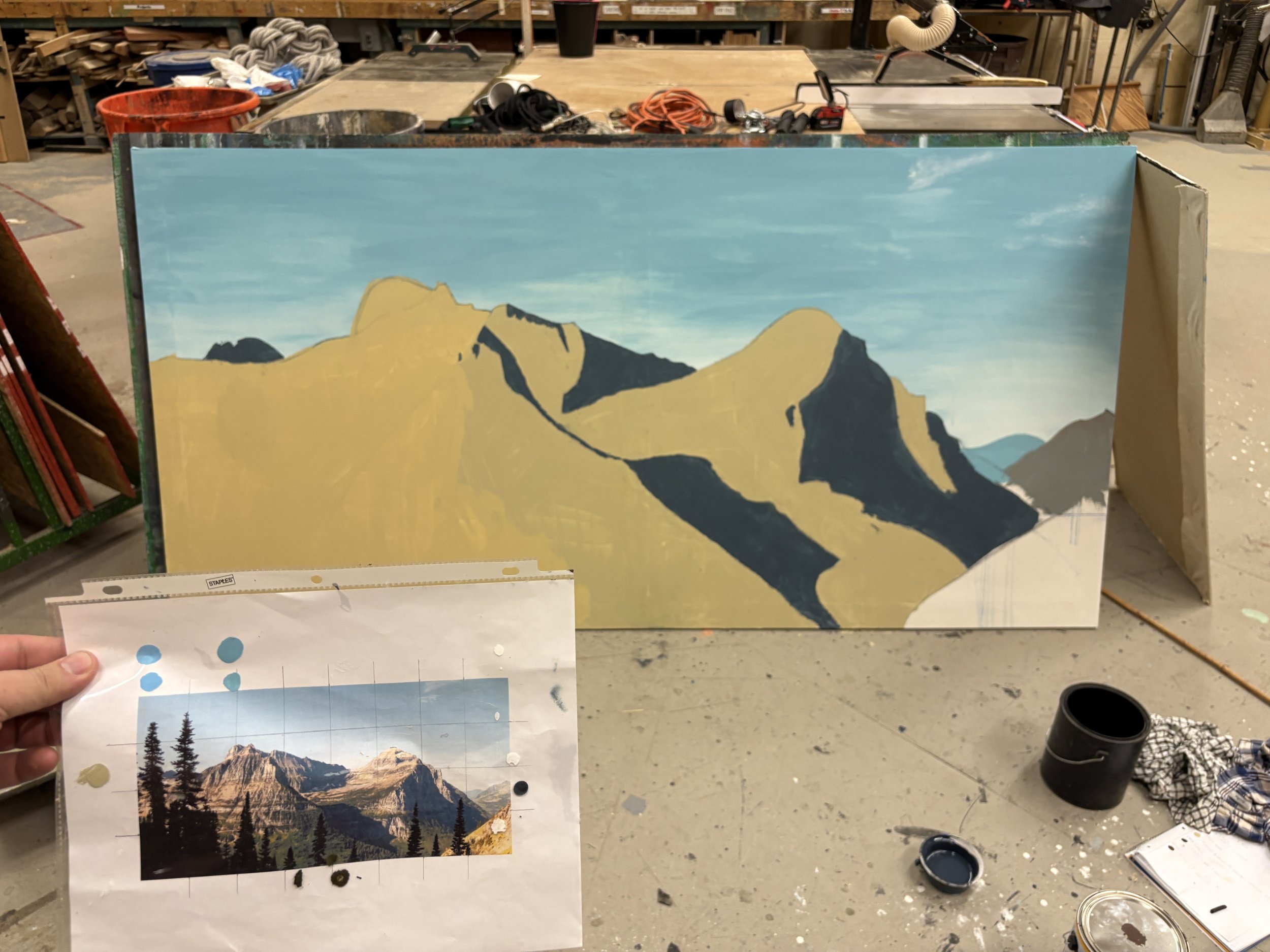 No-Brush Landscape in progress