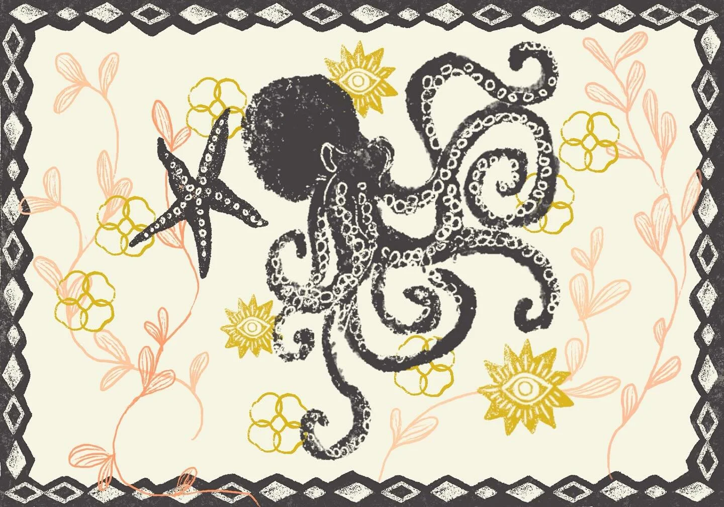Back in the saddle #seacreatures #womeninillustration #evileye #octopus