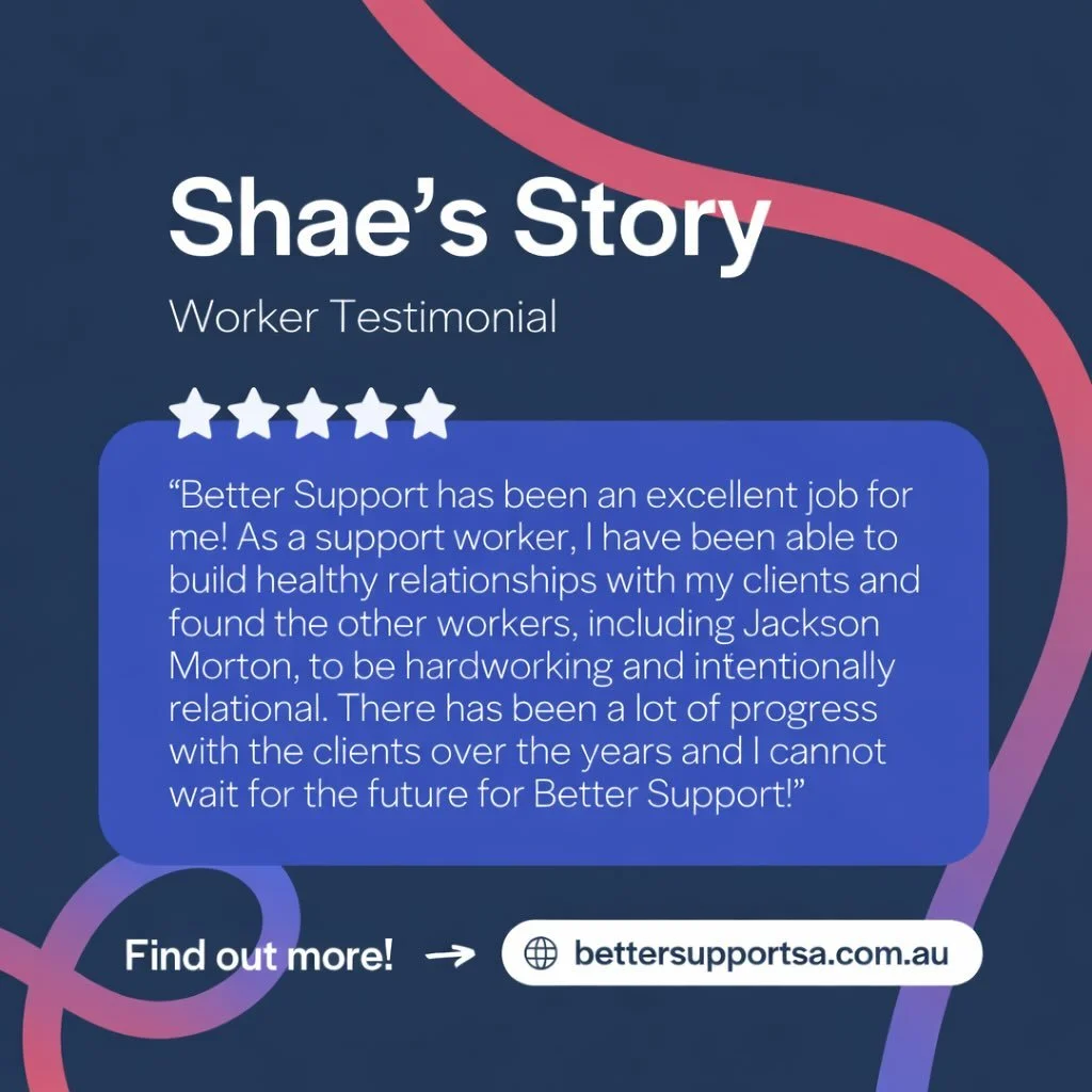 At Better Support SA, the strength of our support comes from the people who make up our team.

Shae has been part of the journey for 2 years and has played a huge role in building the kind of support we believe in. Support that focuses on genuine rel