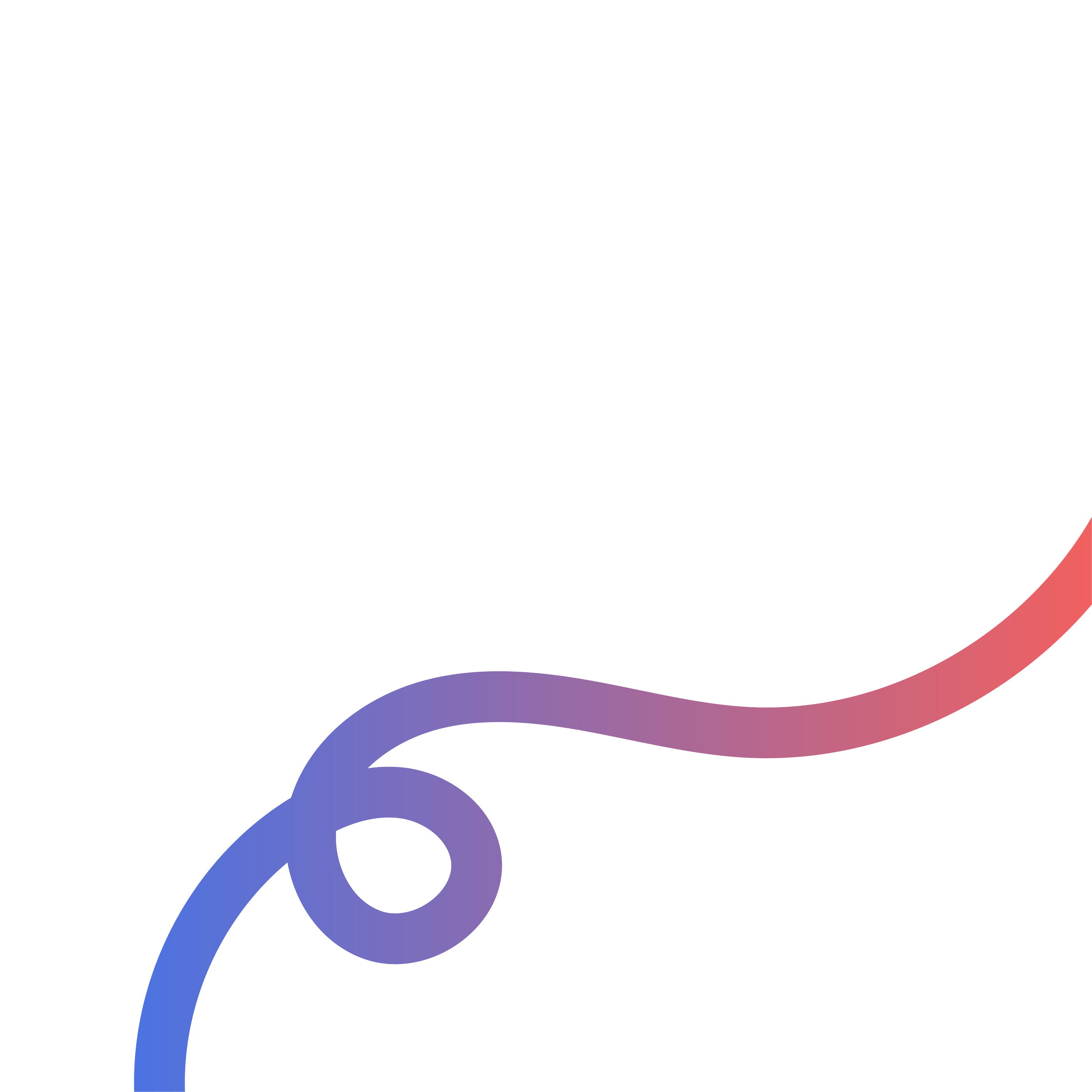 Colorful decorative corner in blue, purple, red, and pink gradient with swirled design on a white background.