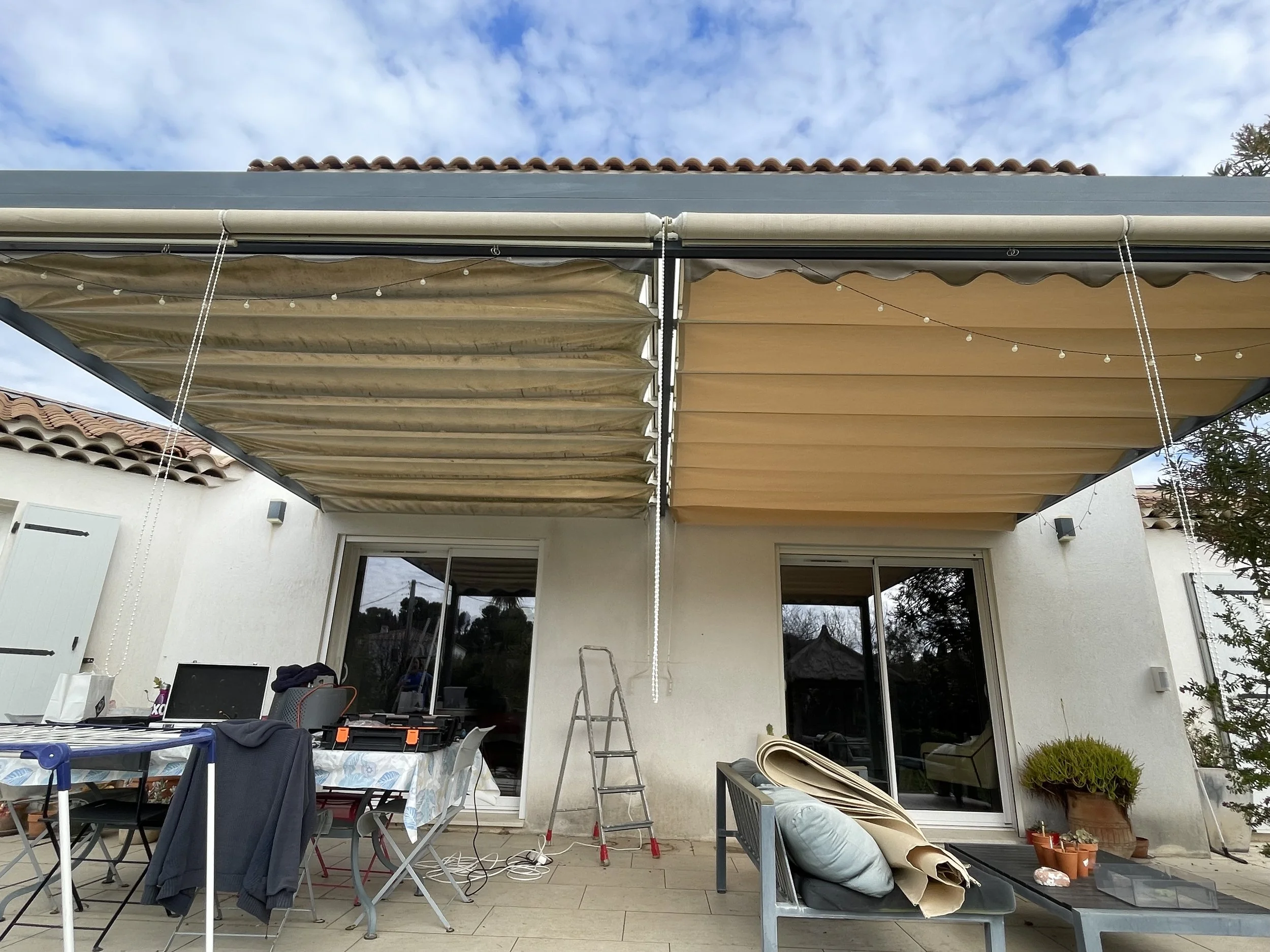 Remplacement toile de pergola