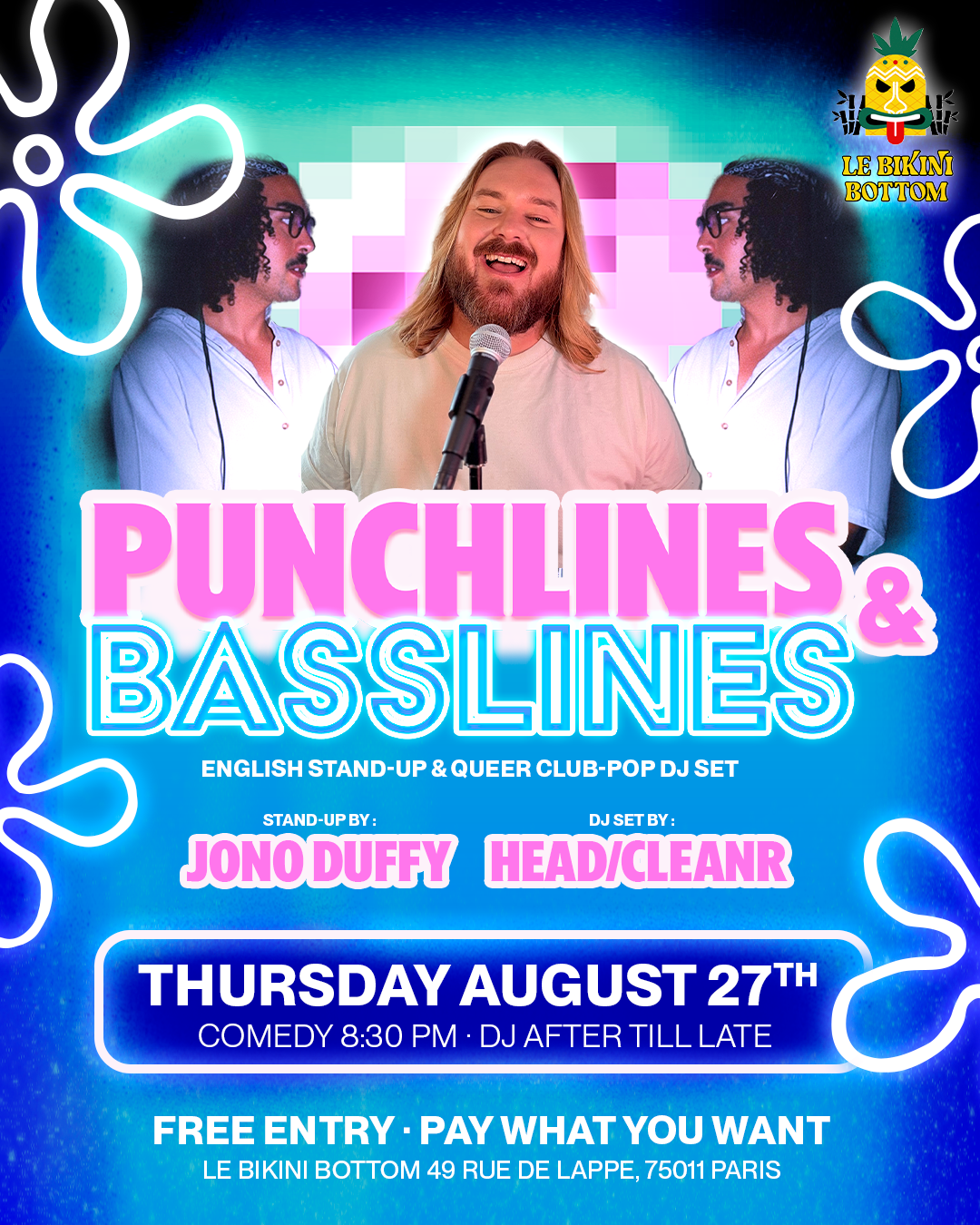 Punchlines & Baselines - English Stand-up + Queer Club-Pop DJ set