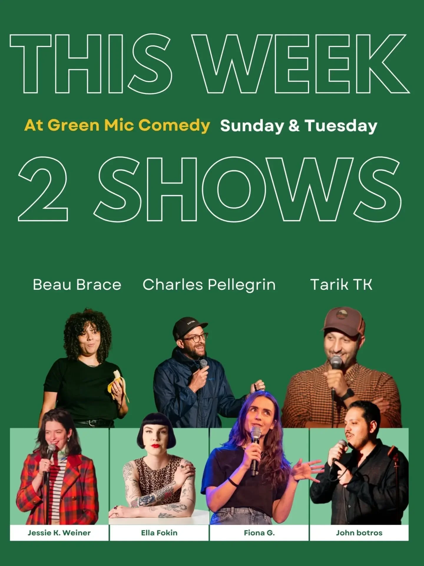 Looking for a laugh in Paris ? 

Green Mic Comedy is bringing you 2 shows a week in 2 different rooms, each offering a unique experience.

📅 Show Schedule:
Discover Paris through Comedy
🕖 Tuesdays at 8:00 PM
📍 Les Marquises, 145 Rue Oberkampf, 750