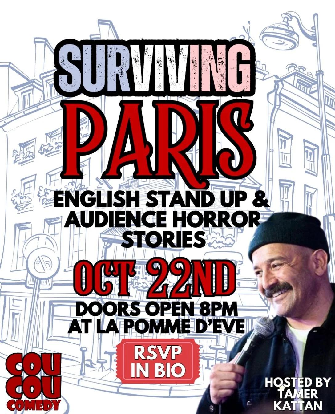Laugh about life in Paris this Thursday at @coucoucomedy !
