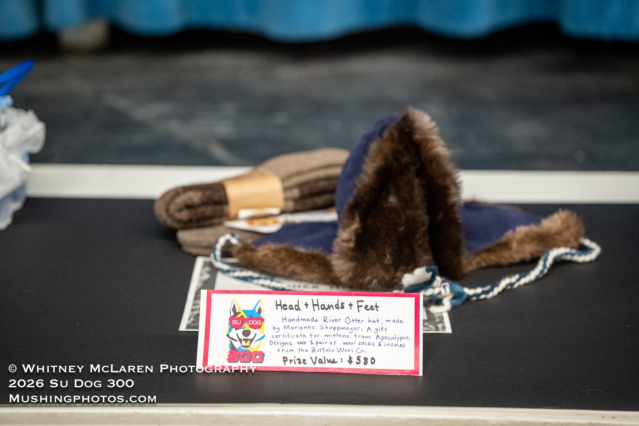 Otter hat, certificate for Apocalypse designs custom mittens and Buffalo wool socks!