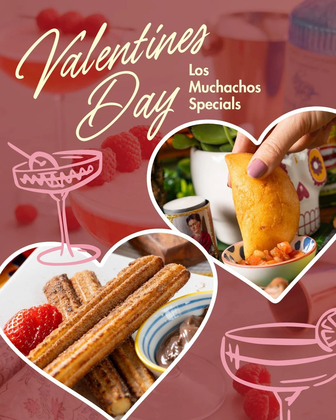 Spend this Valentine&rsquo;s Day enjoying bold flavours, sweet treats, and Latin rhythms! 💃🌮

✨ Cocktail Special: Clover Club ($21)
Gin, dry vermouth, housemade raspberry syrup, lemon &amp; whites

🍽️ Starters Plate for Two ($55)
Jalape&ntilde;o p