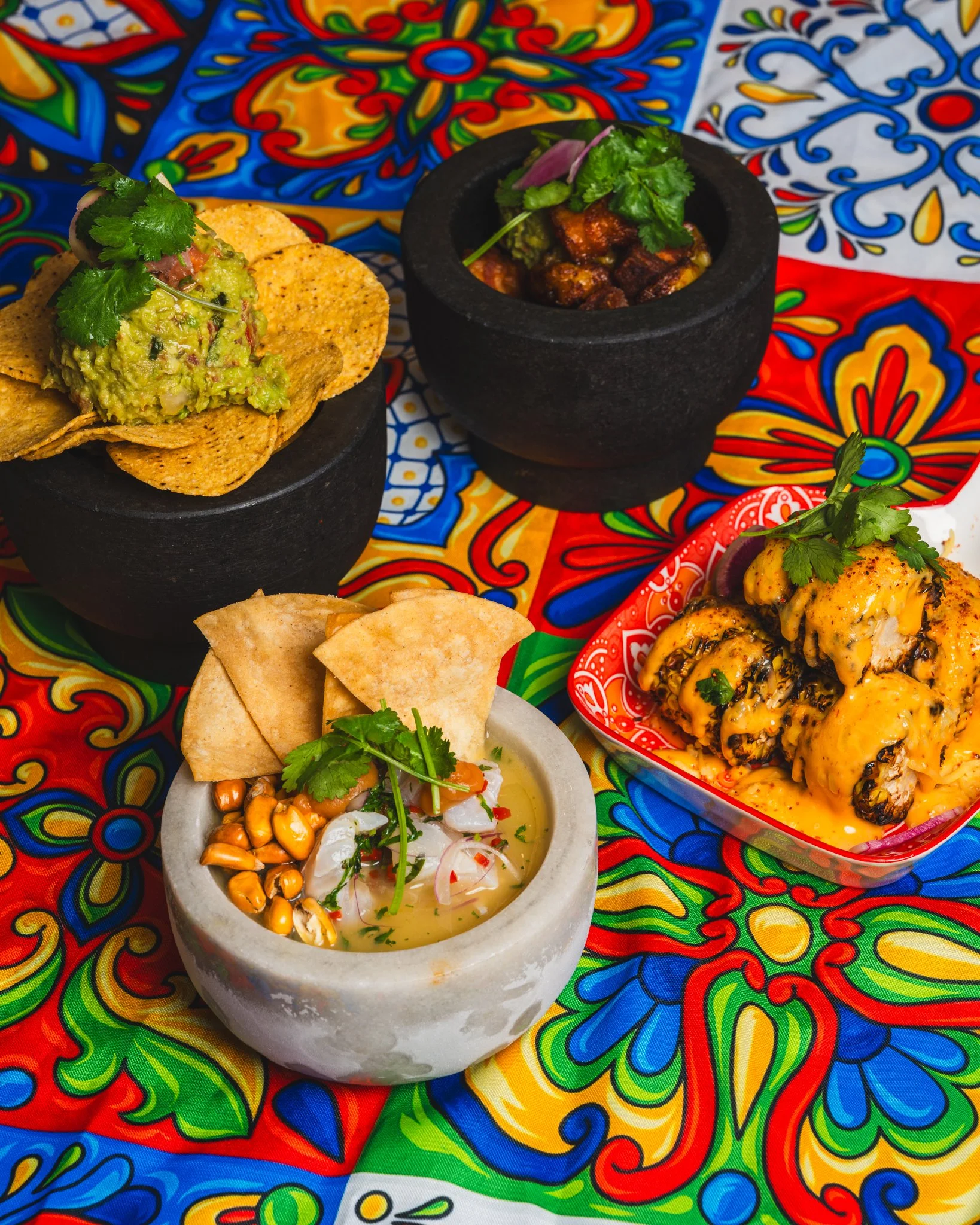 Our tasty share plates..bold flavours, vibrant dishes and plenty to go around. Bring your amigos!