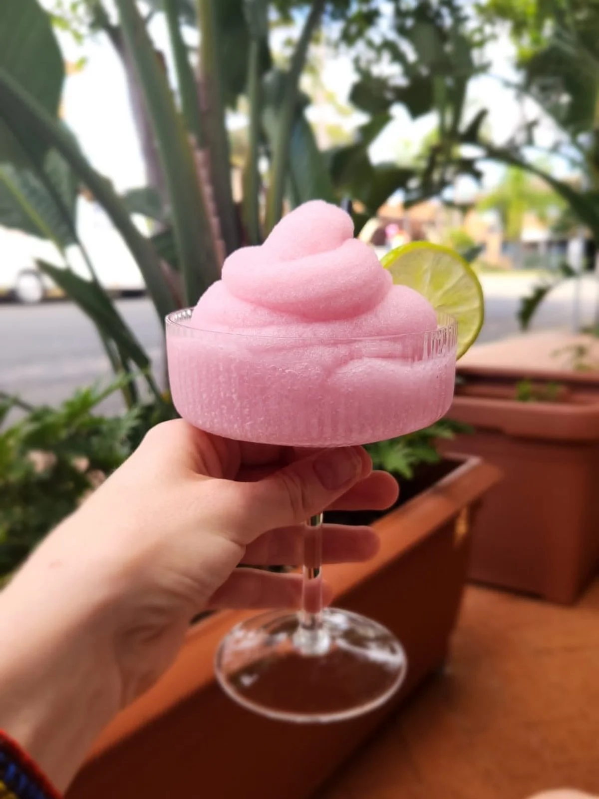 NEW frozen sips: 

💗 Cosmopolitan (pictured) - Vodka, triple sec, cranberry, lime. 

💚 Guanabana (Soursop) Margarita - a fruit native to Colombia with a fun sour taste. Perfect for a marg!