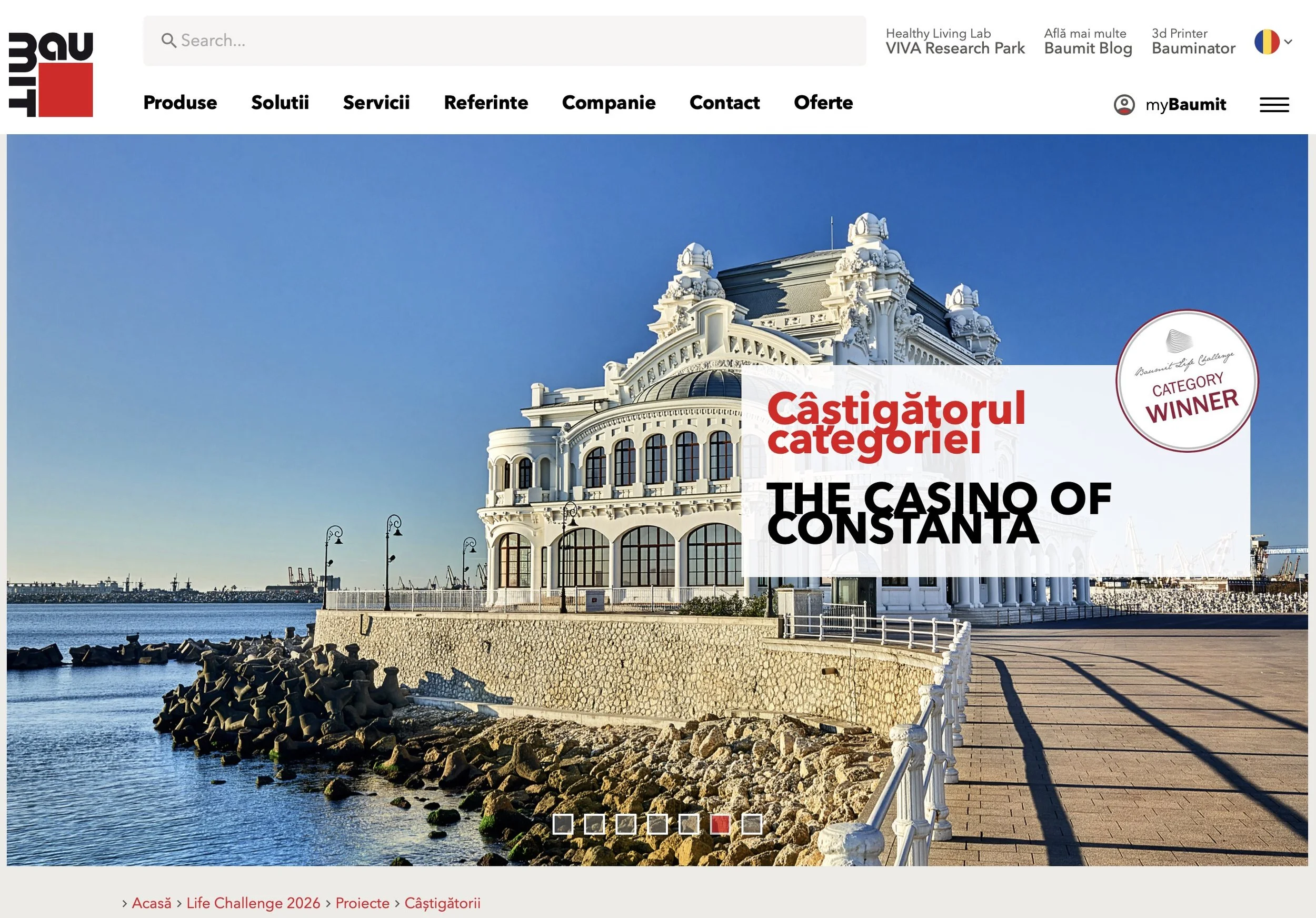 Restaurarea Cazinoului din Constanța a câștigat premiul secțiunii "restaurări istorice" la BAUMIT Life Challenge 2026 - Budapesta