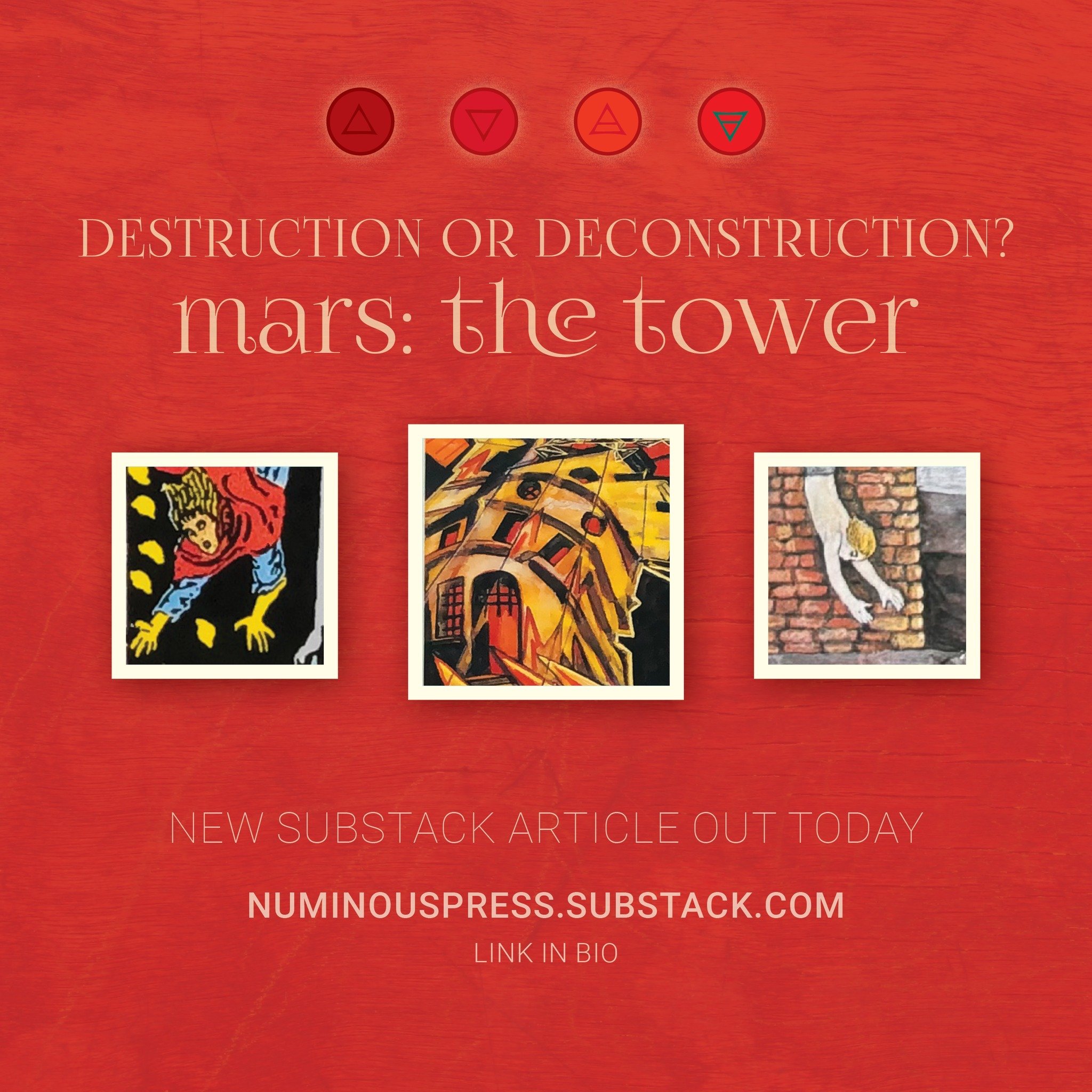 New Substack out today, and it&rsquo;s all about one of the most dreaded cards in the deck: The Tower. ♂︎🔥🤯☢️

This article was inspired by my conversation about The Tower with @goldenpomt, @moonlightandmercury, and @clair.t.wanders on the @tabitar