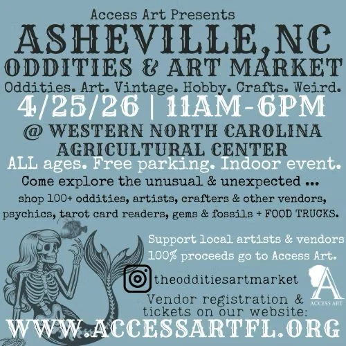 For all of my WNC folks, come see us this Saturday at the WNC AG Center for the Oddities &amp; Art Market Asheville&hellip;

The Oddities &amp; Art Market is creeping into the mountains of North Carolina for a one-of-a-kind experience you won&rsquo;t