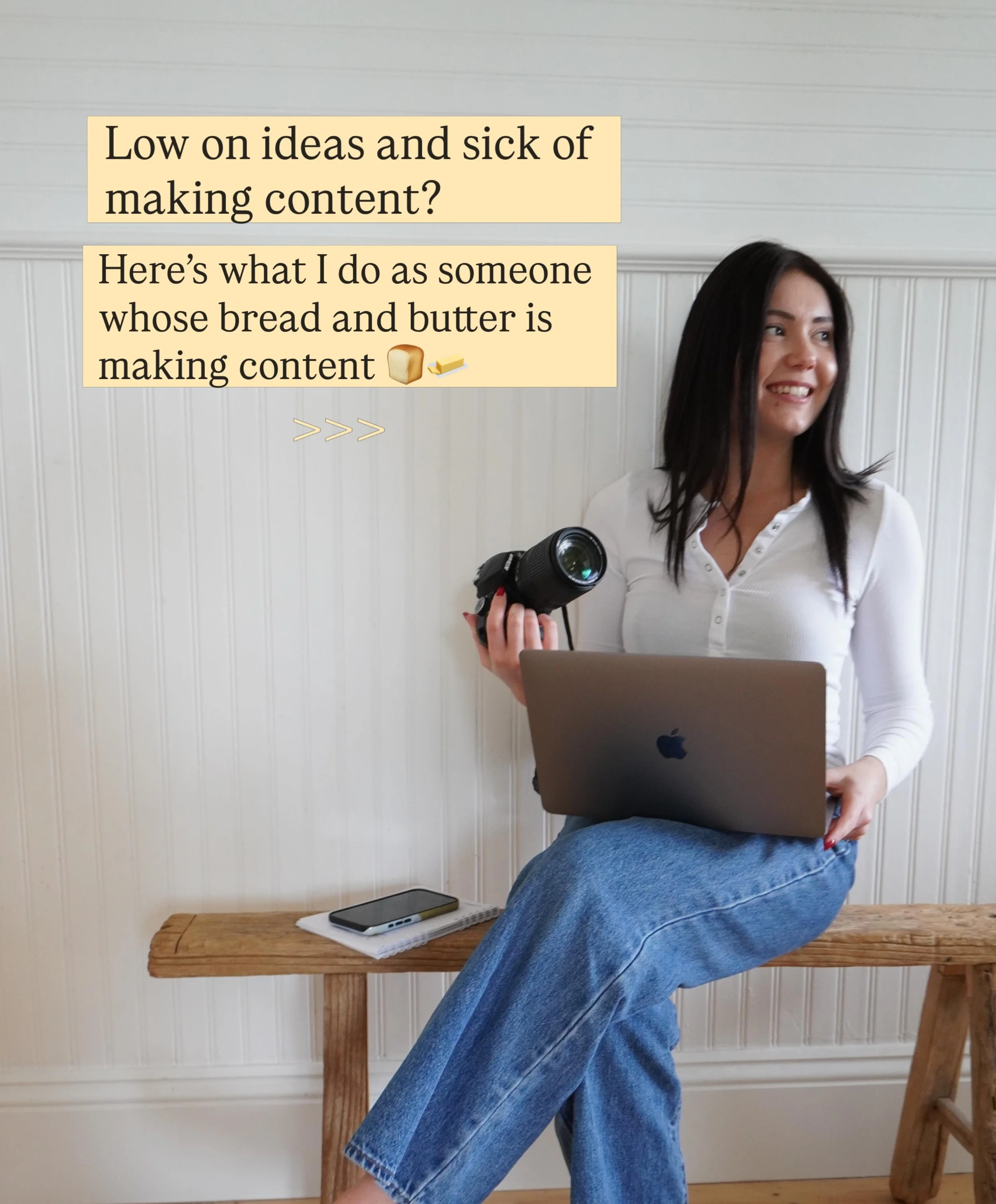 For every business owner who is annoyed, tired or completely sick of making content&hellip; here&rsquo;s what I do as someone who&rsquo;s bread and butter is literally making content 🍞🧈