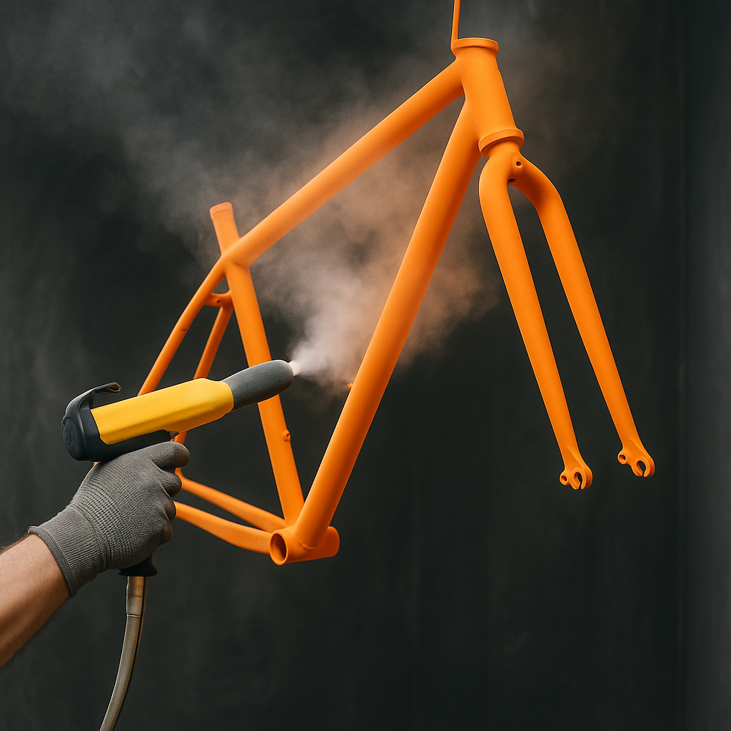 Powdercoating a Bicycle Frame