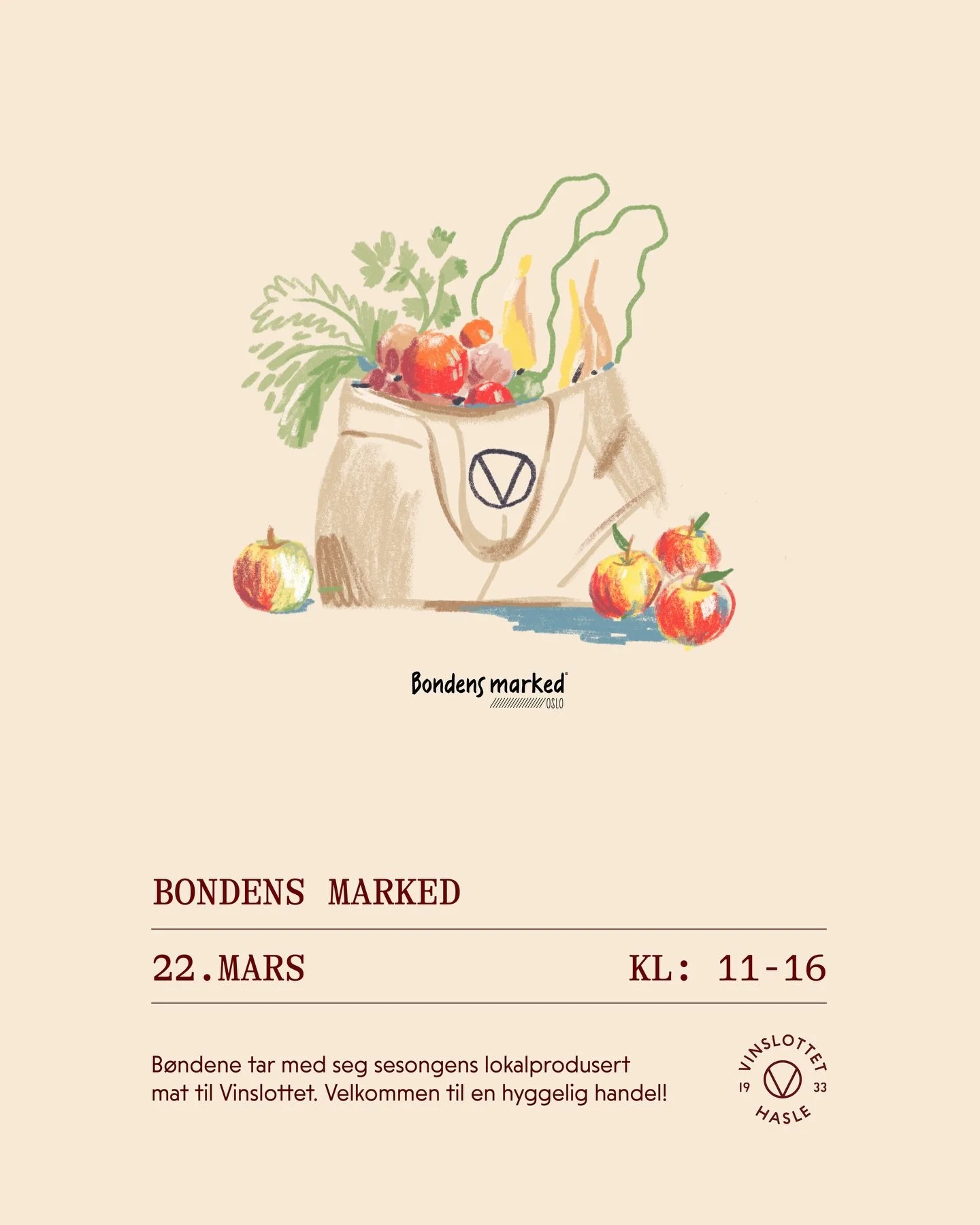 &Aring;rets f&oslash;rste marked er like rundt hj&oslash;rnet og vi gleder oss! 🍯B&oslash;ndene tar meg seg sesongens lokalprodusert mat og bes&oslash;ker oss p&aring; Vinslottet - det er ventet et godt utvalg av b&oslash;nder denne s&oslash;ndagen!