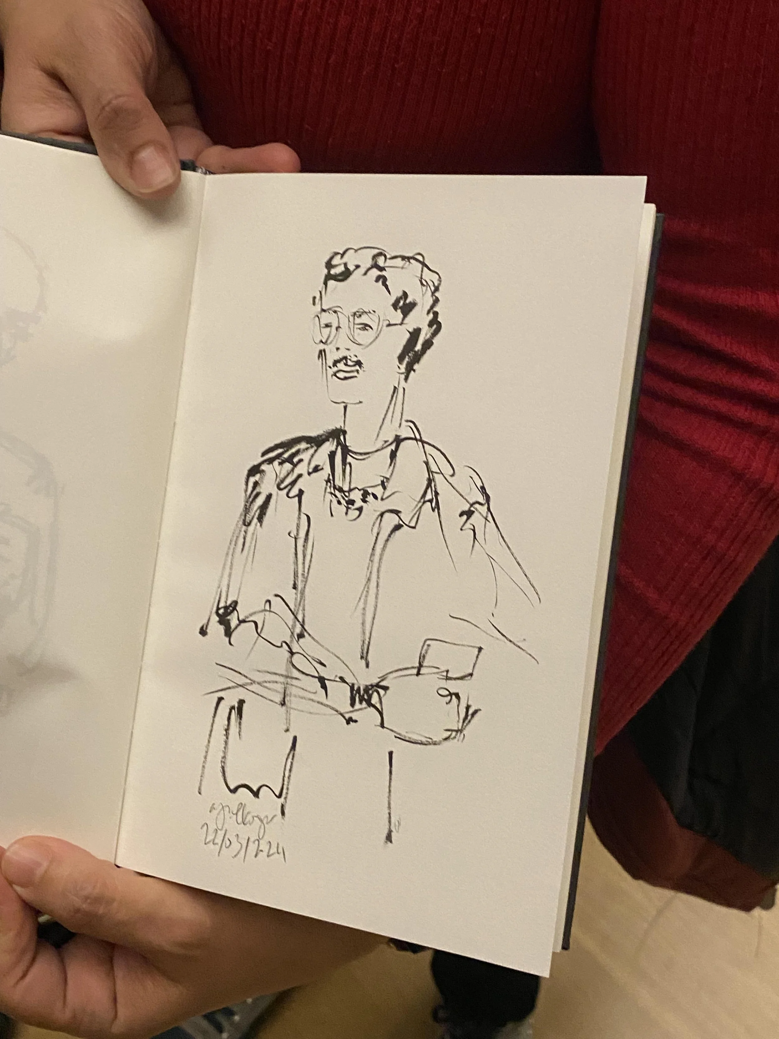 A drawing of me performing from a very kind woman, March 22nd.