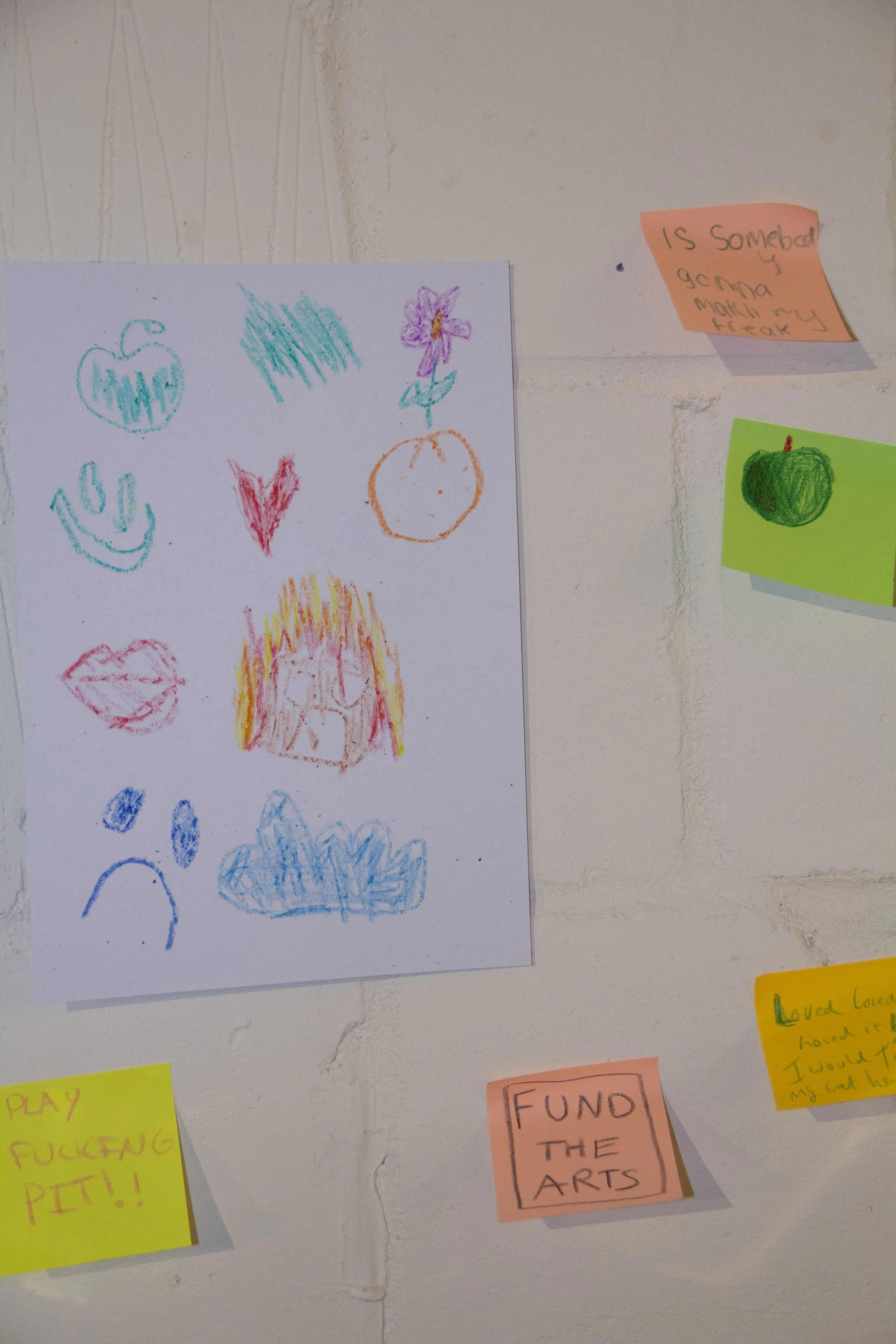 Close up of interactive drawings at FUSEBOX exhibition