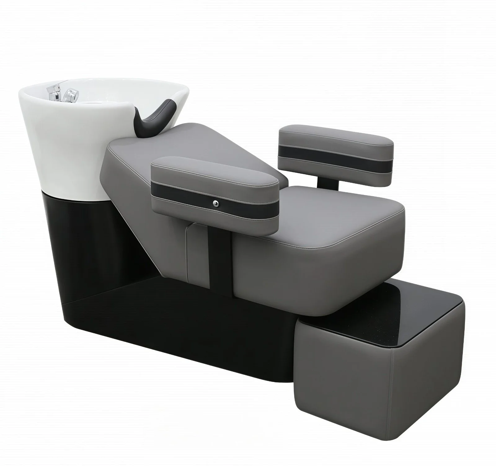 Matt Basin in Grey with white basin including ottoman