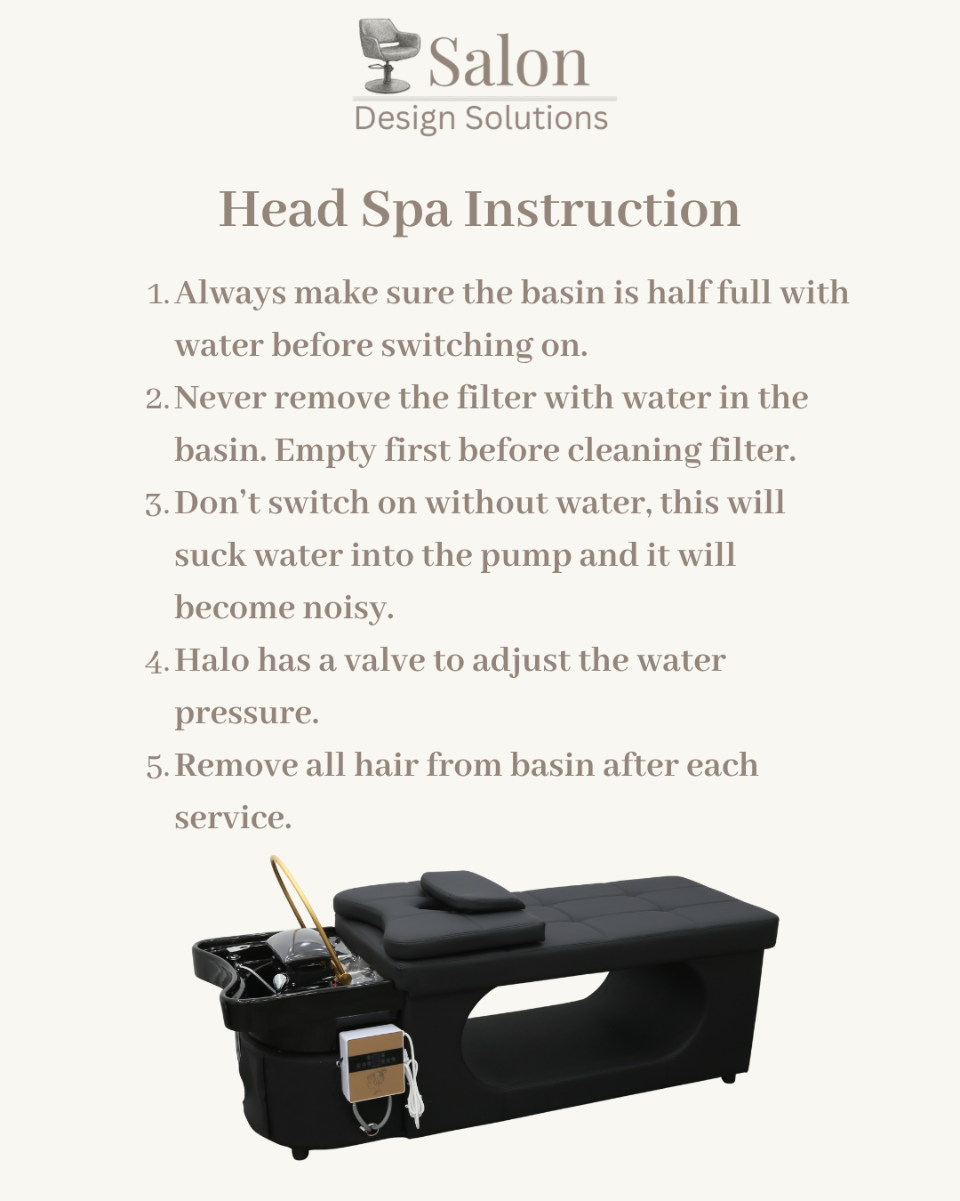 Instructions for Japanese head spa