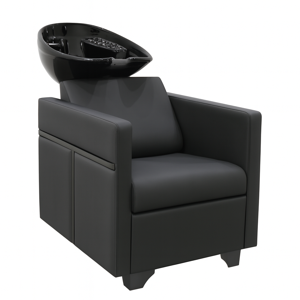 Jack Basin in black vinyl with gun metal trim.