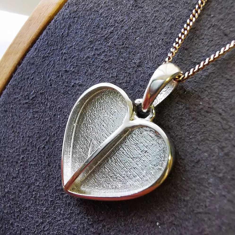 925 Silver Split Heart Memorial Pendant