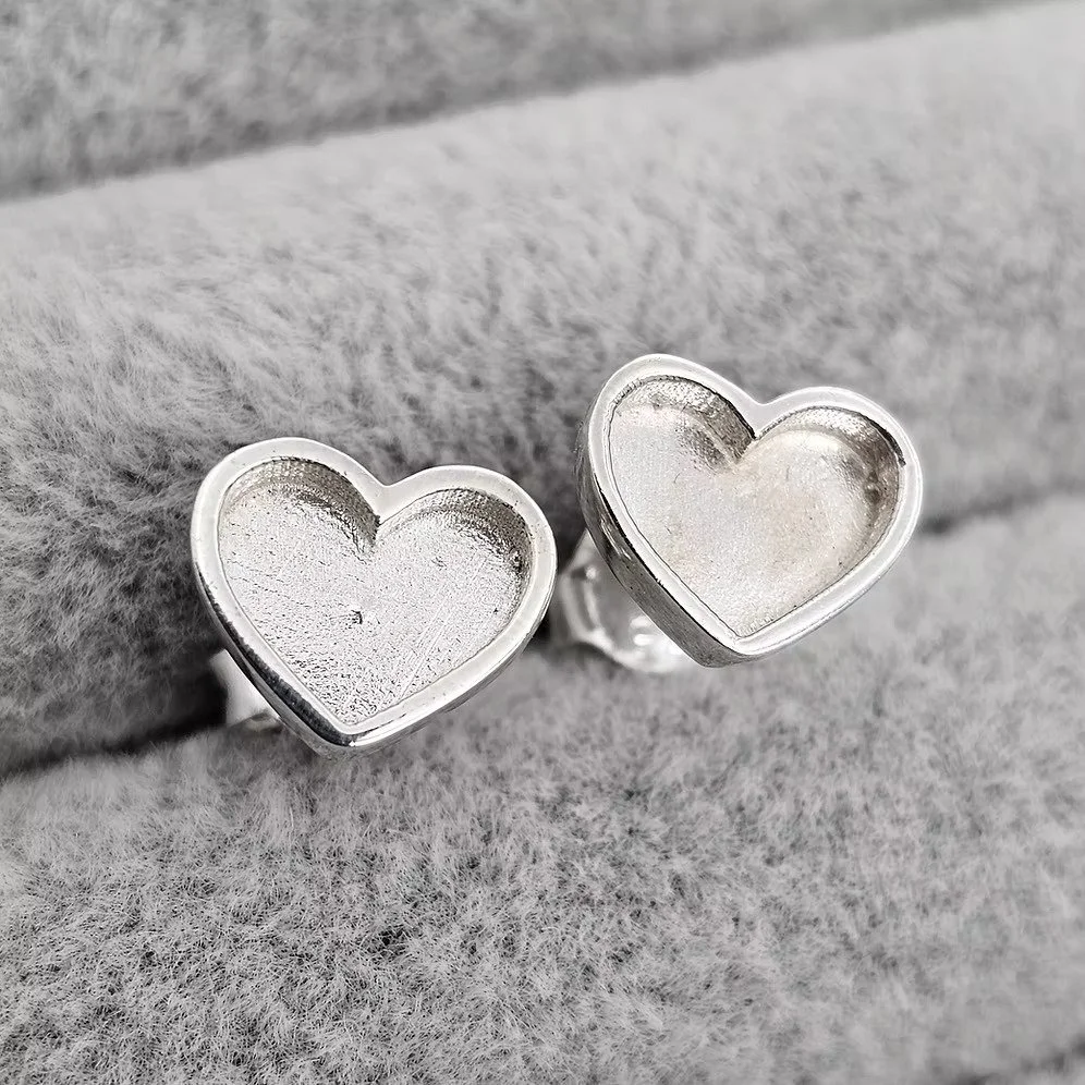 925 Silver Heart Memorial Earrings