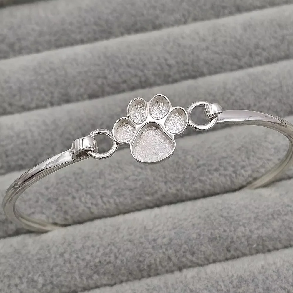 925 Silver Paw Memorial Bangle