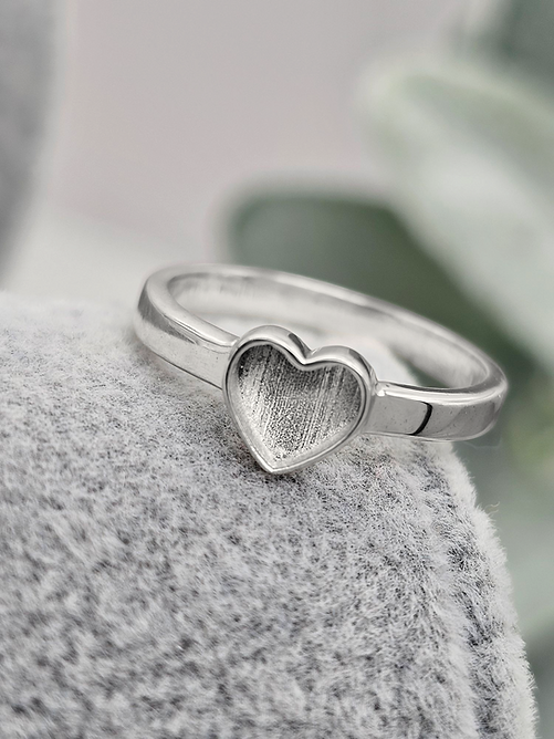 925 Silver Heart Memorial Ring