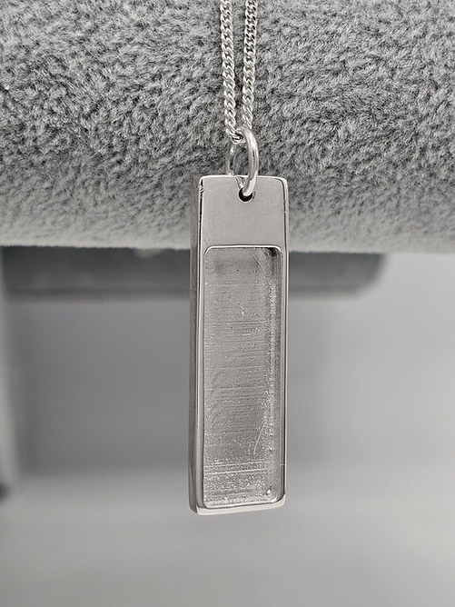 925 Silver Oblong Bar Memorial Pendant