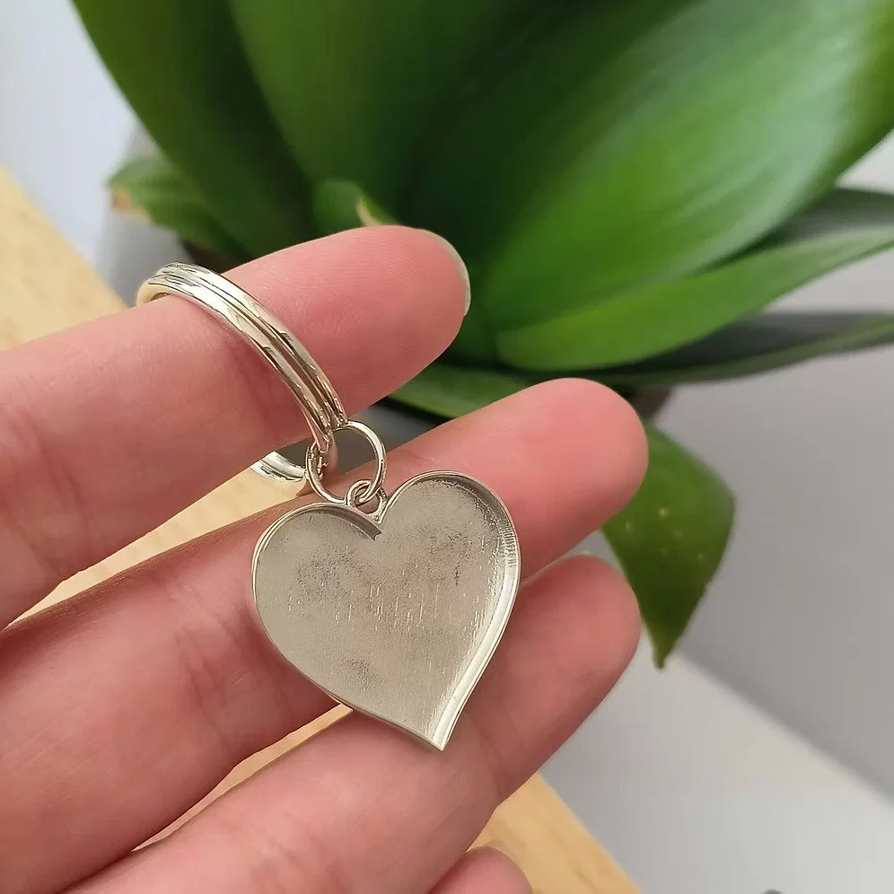 925 Silver Heart Memorial Keyring